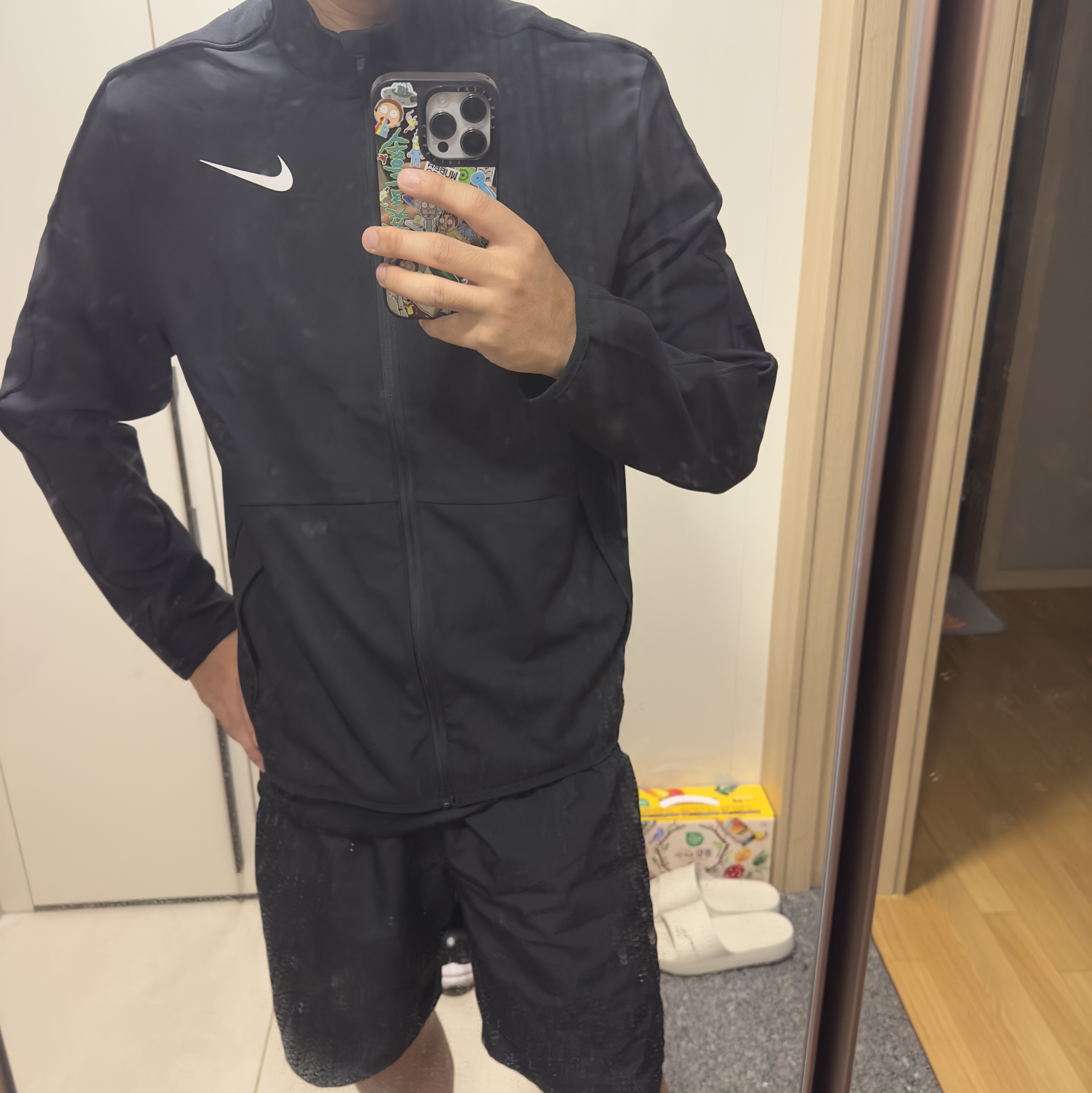 Nike Dri-Fit Woven Training Jacket Black - Asia 착용 스타일
