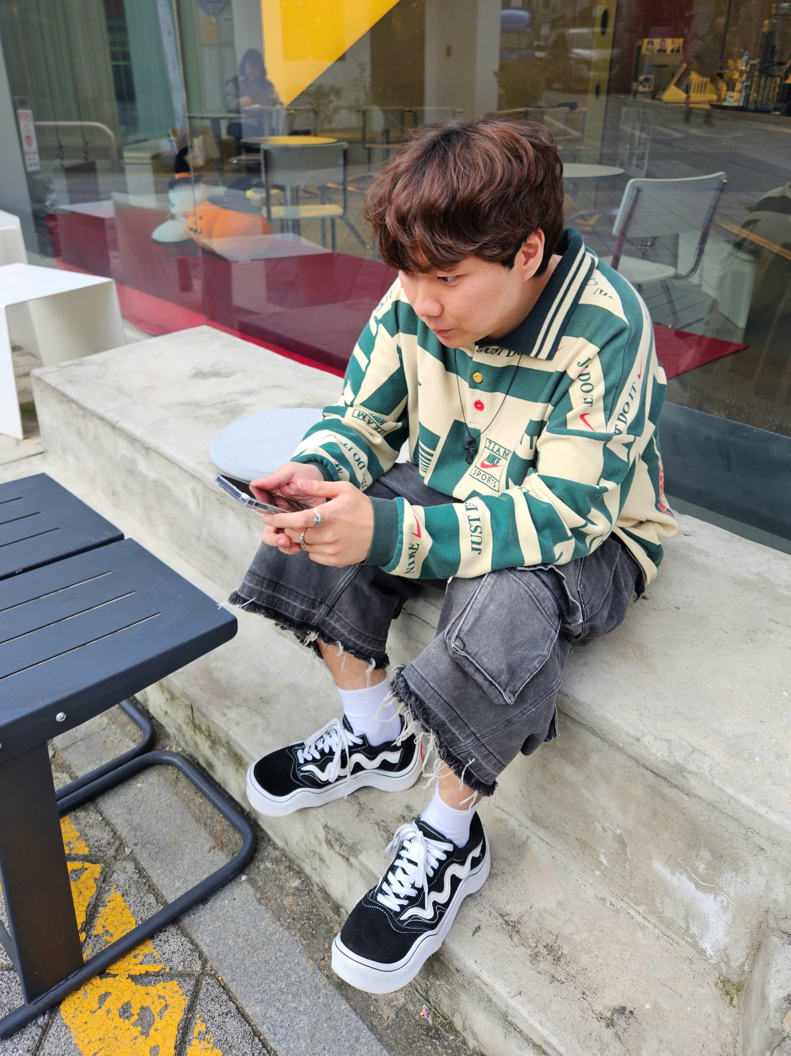 Nike x Cactus Plant Flea Market Long Sleeve Polo Natural - US/EU 착용 스타일