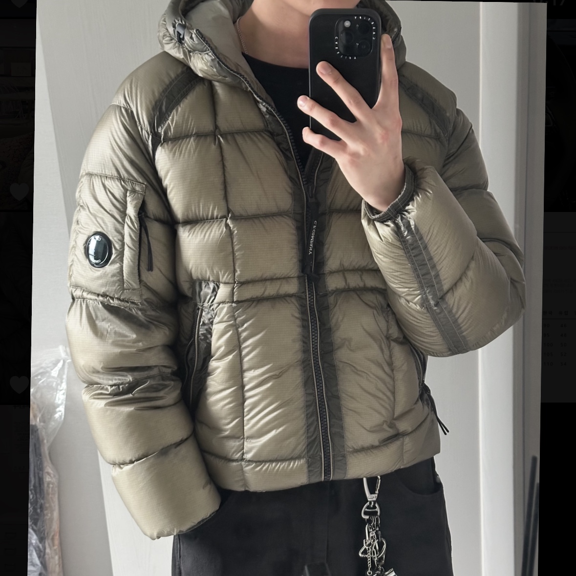 C.P. Company D.D. Shell Hooded Down Jacket Fungi Grey - 25FW 착용 스타일