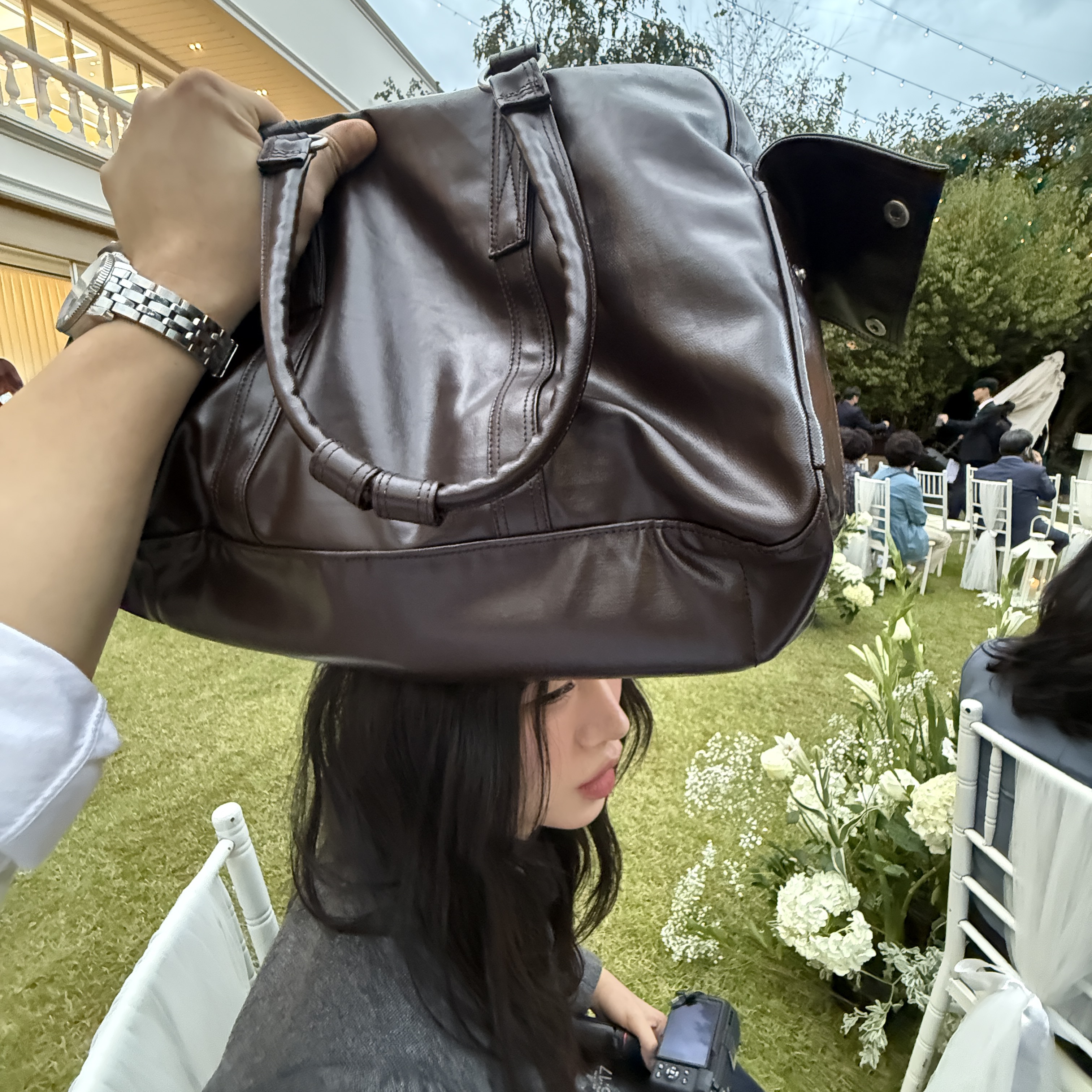 Porter Free Style Boston Bag Brown 착용 스타일