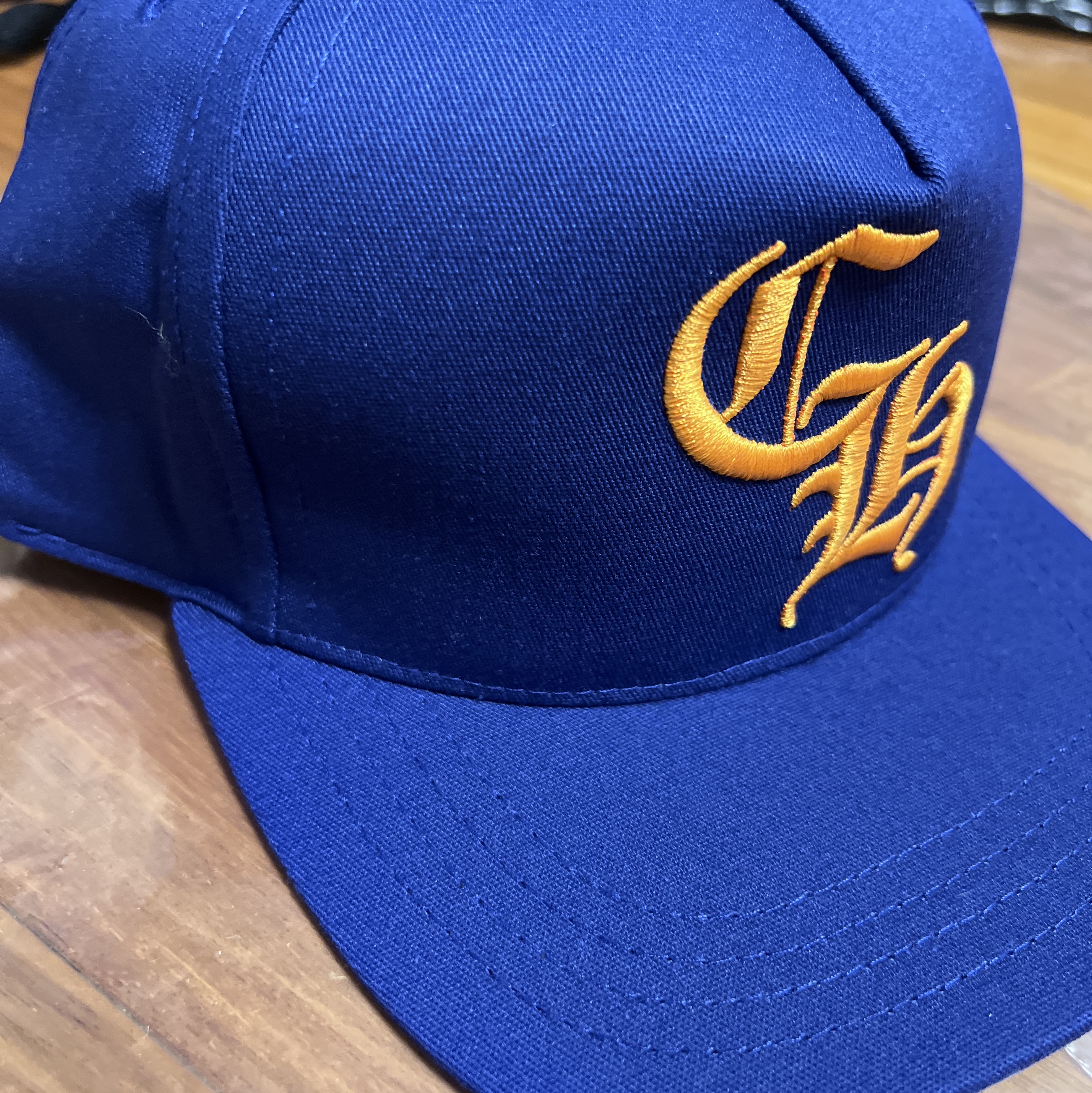 Chrome Hearts CH Baseball Cap Blue Orange 착용 스타일