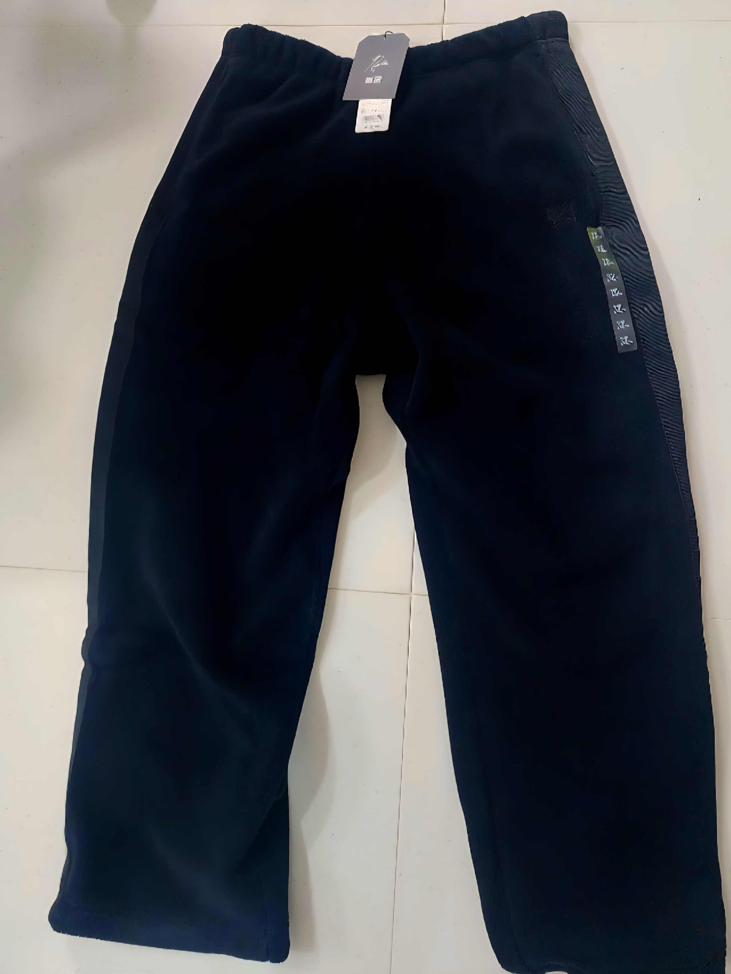 Uniqlo x Needles Fleece Wide Pants Black - KR 착용 스타일