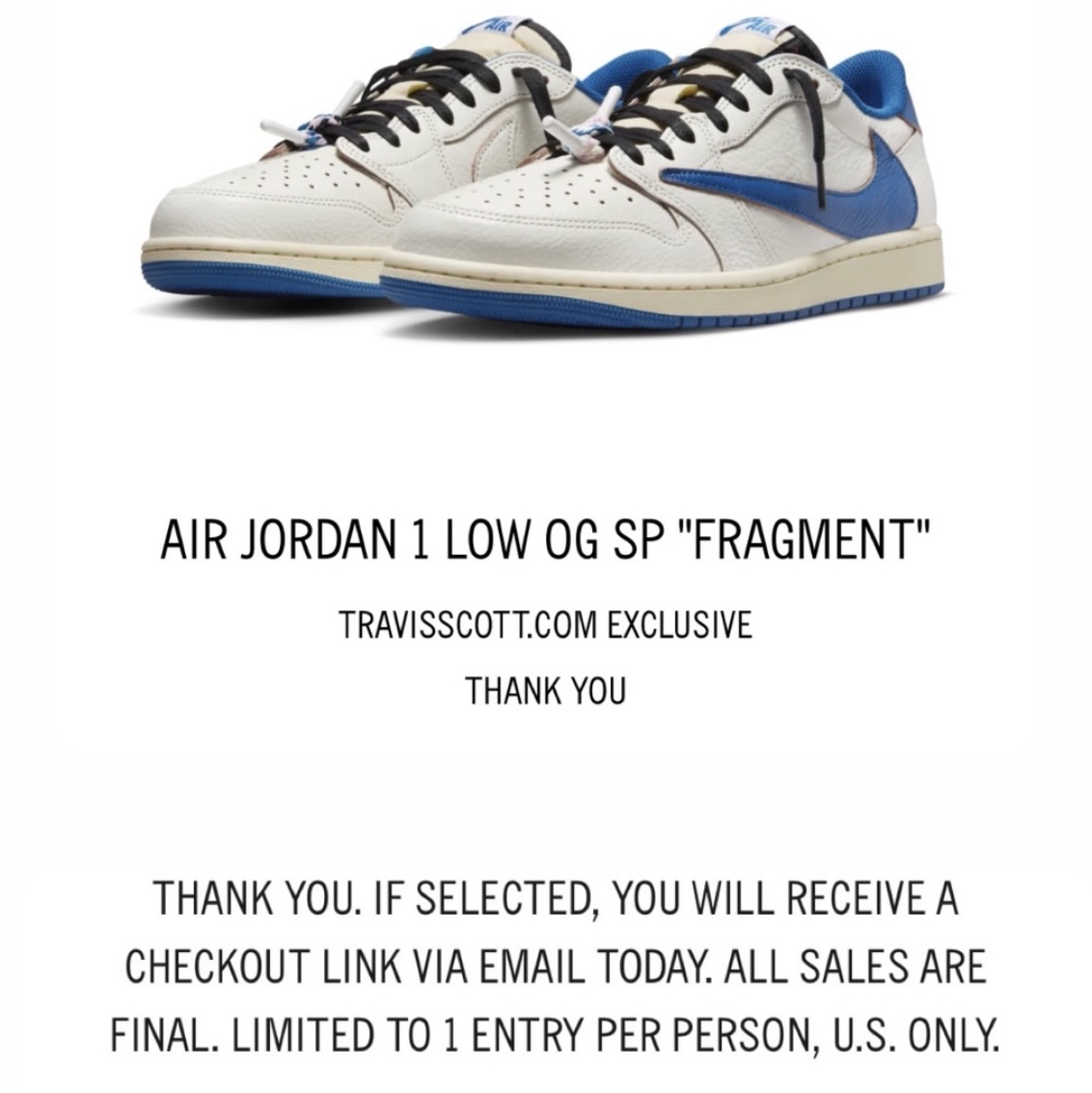 Jordan 1 x Travis Scott x Fragment Retro Low OG SP Sail Military Blue 착용 스타일
