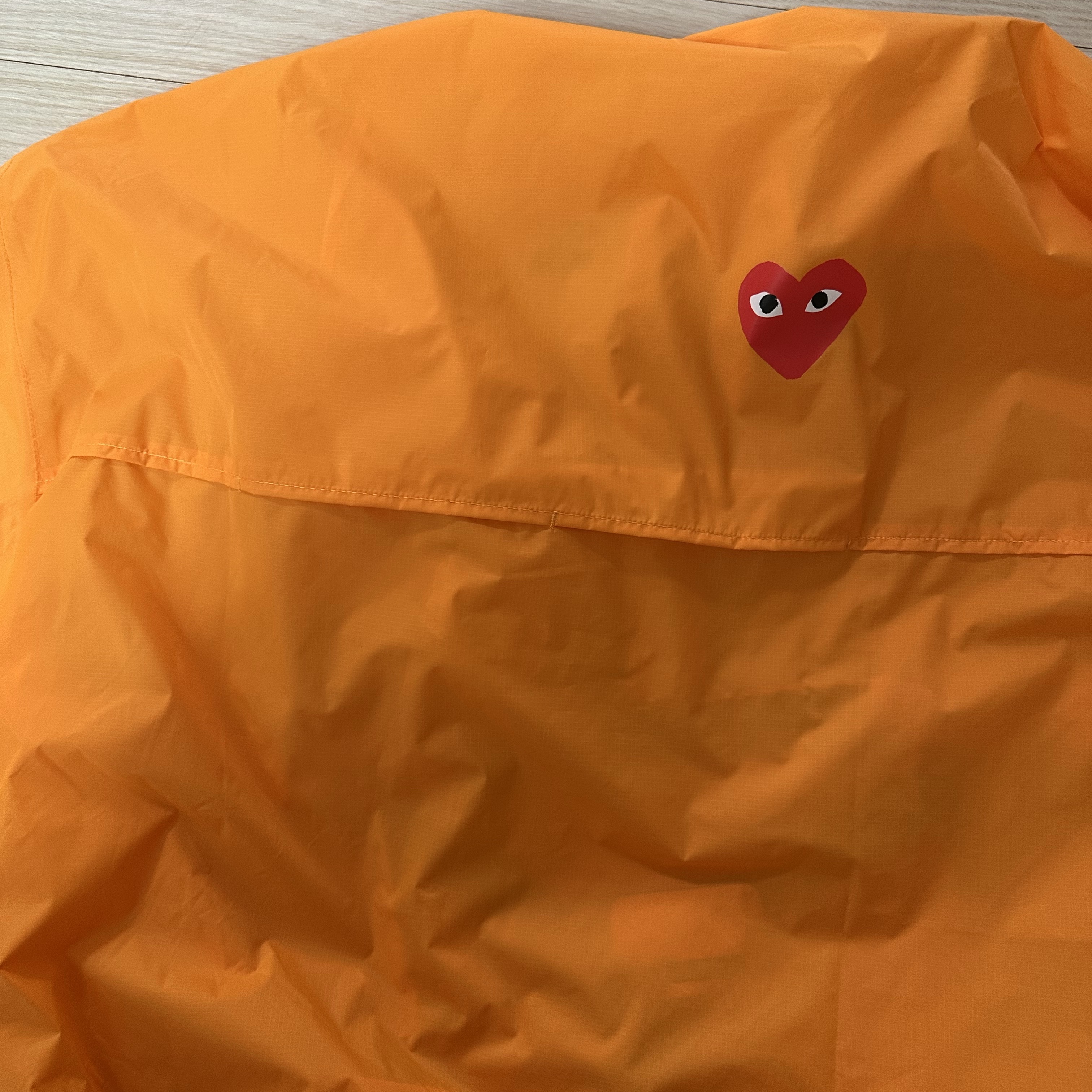 [20% 쿠폰] Play Comme des Garcons x K-Way Half Zip Jacket Orange 착용 스타일 - 2