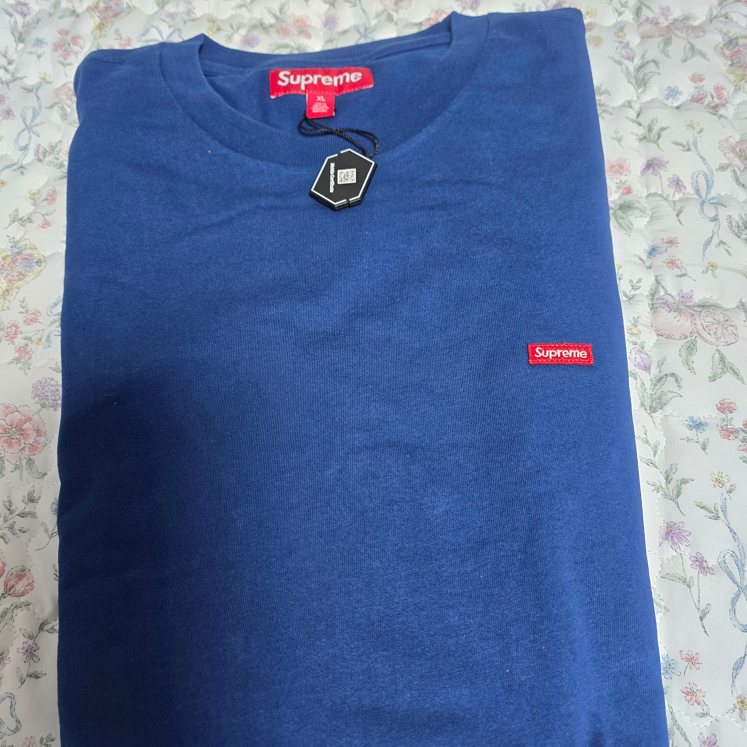 Supreme Small Box L/S T-Shirt Dark Royal - 24FW 착용 스타일