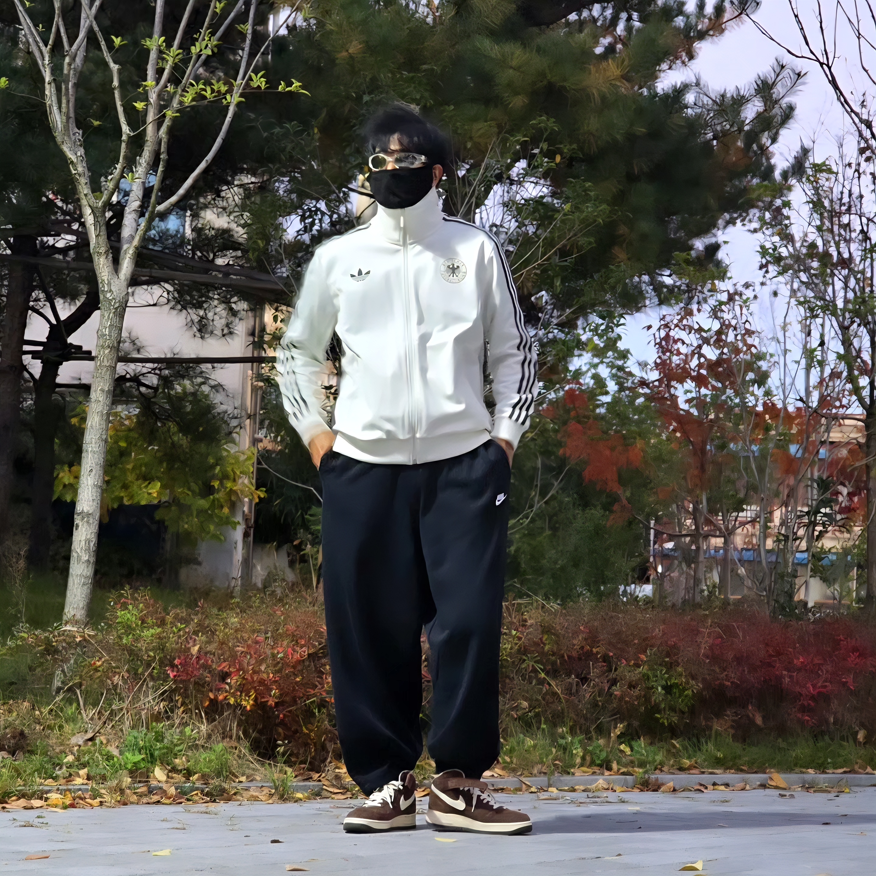 Adidas German Beckenbauer Track Top Off White - KR Sizing, Adidas German Beckenbauer Track Top Off White - US Sizing 착용 스타일 - 3