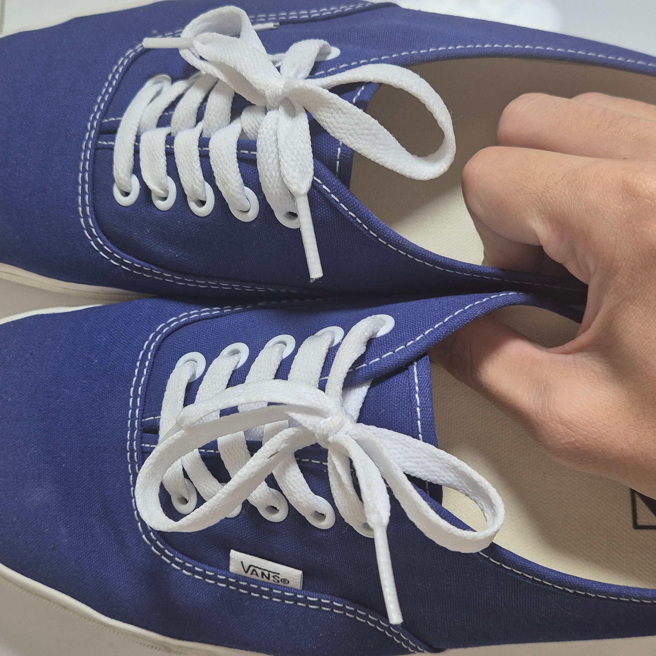 Vans Canvas Authentic Mule Blue 착용 스타일