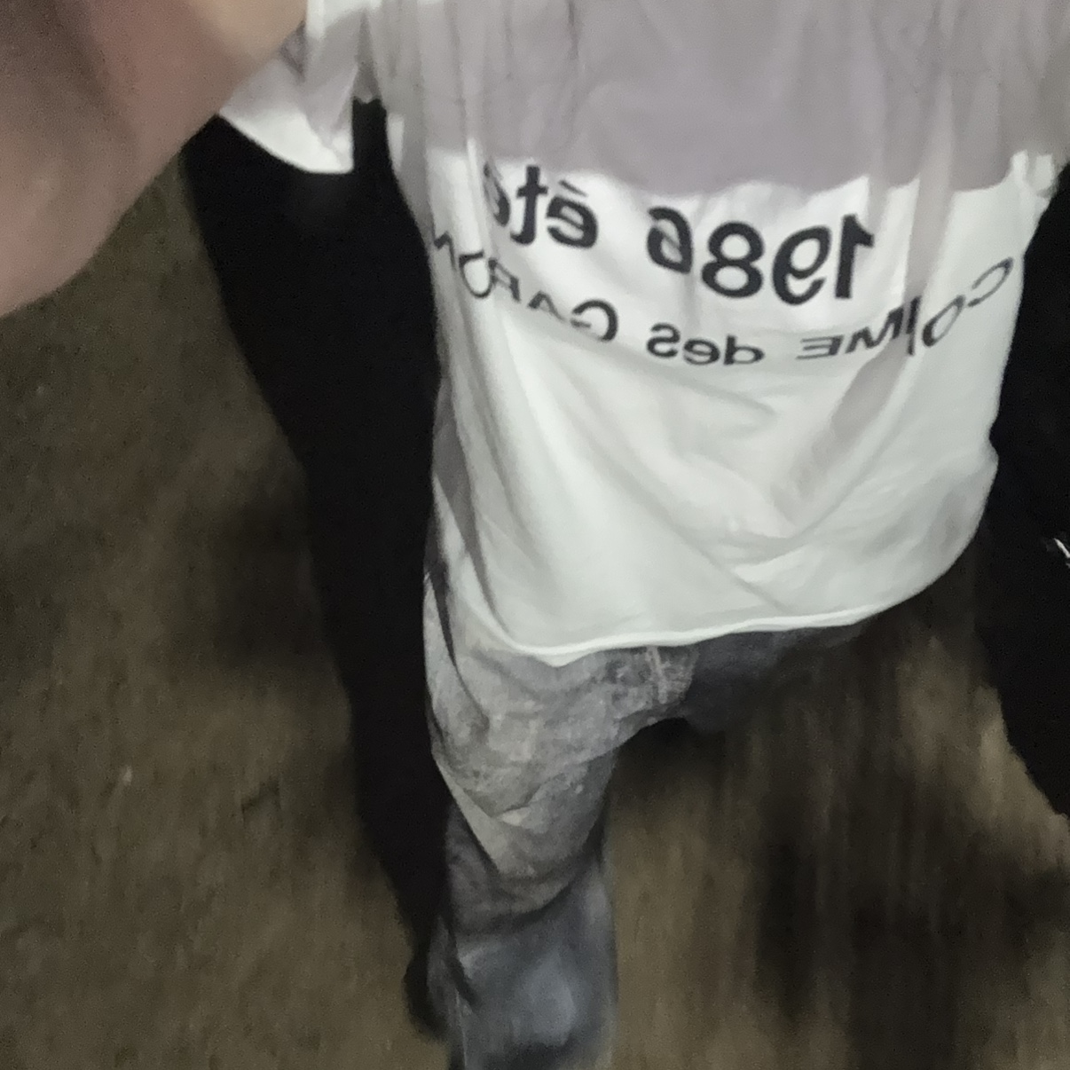 CDG 1986 Comme des Garcons T-Shirt White 착용 스타일