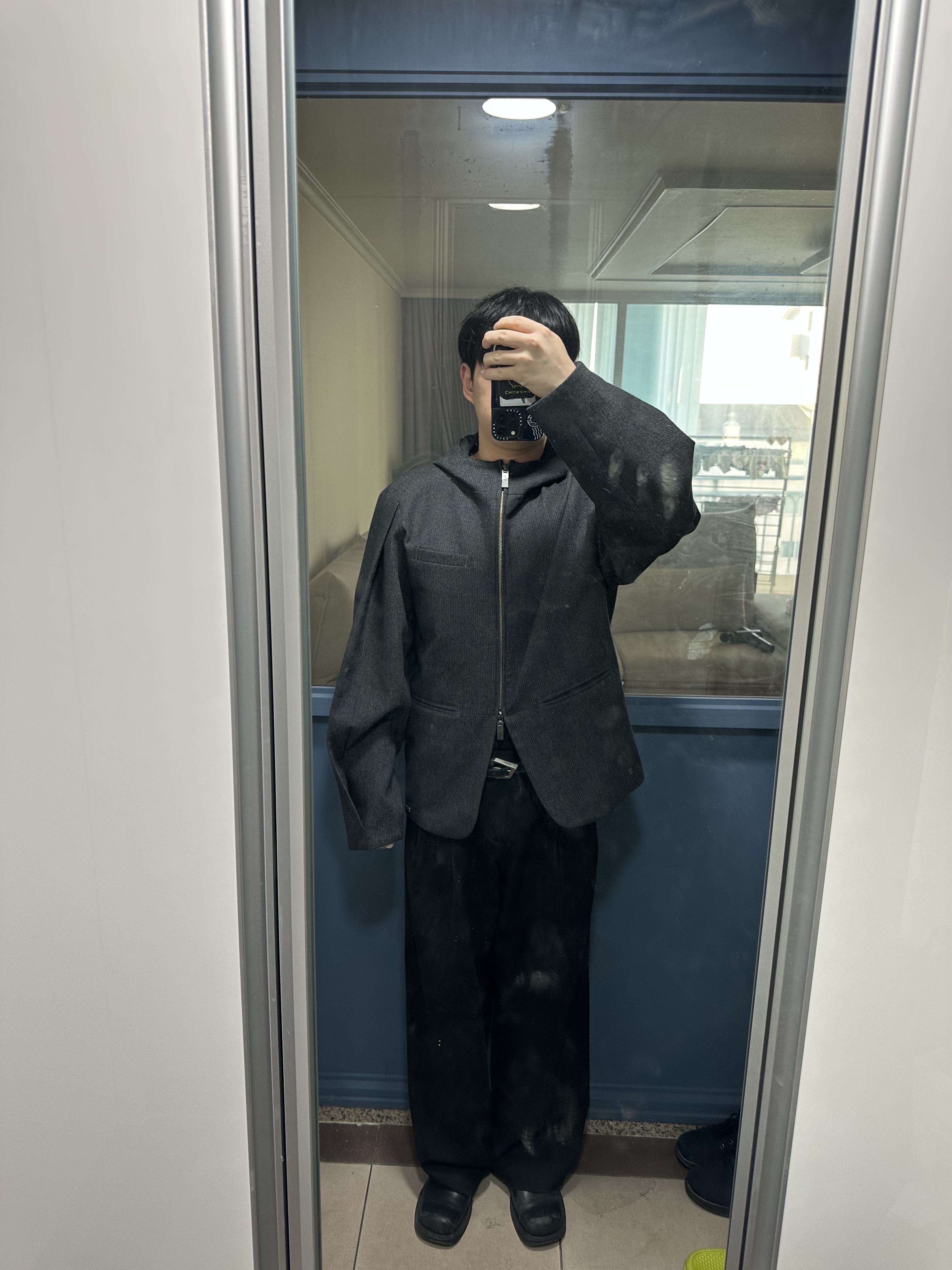 Ader Error Product 10 Semi Oversize Fit Jacket Grey 착용 스타일