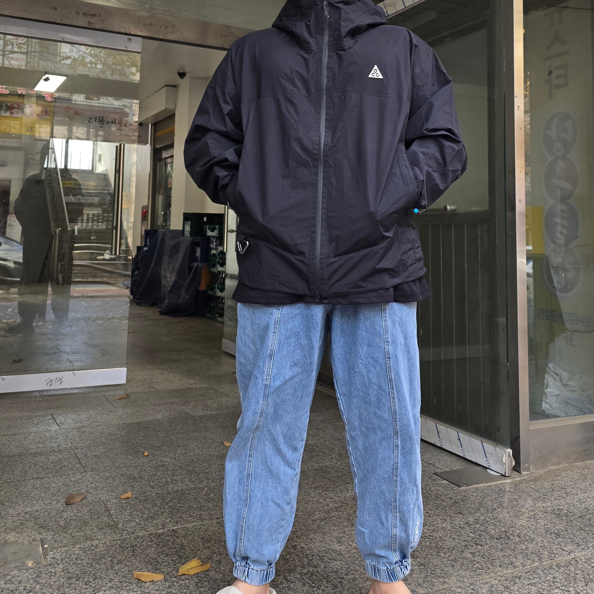 Nike ACG Morpho Storm-Fit ADV Rain Jacket Black - Asia 착용 스타일