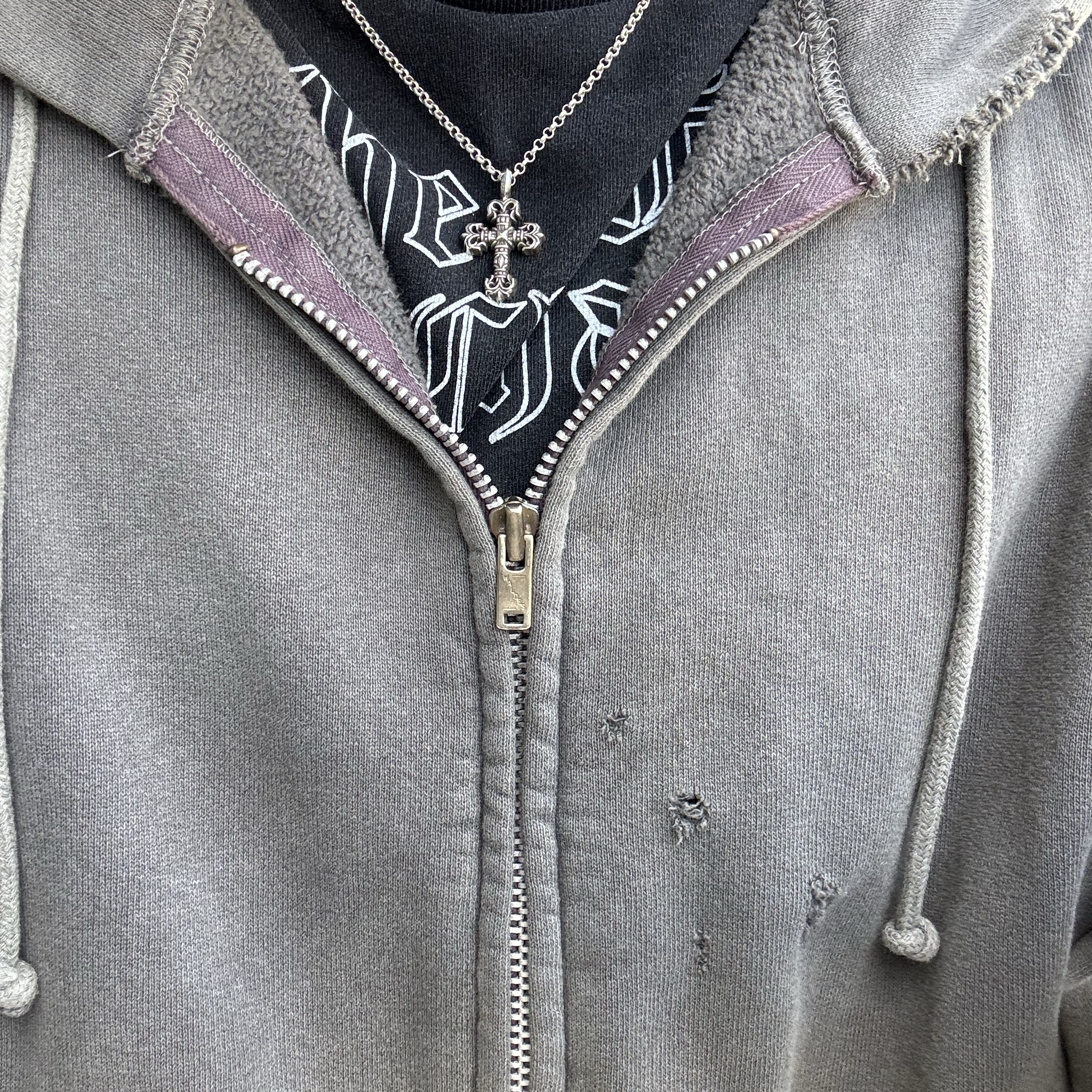 Saint Mxxxxxx Zip Parka Damage Black, Rick Owens Luxor Vintage Sneakers Black Milk 착용 스타일 - 2