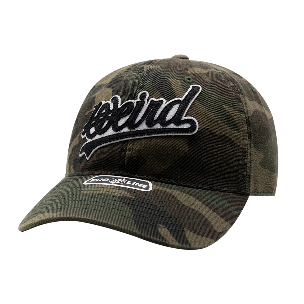 P00000JK Weird World Washed Camo Wave Logo Ball Cap