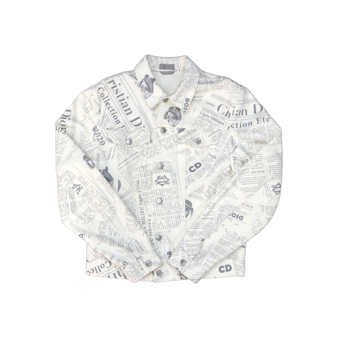 ITNVQNB8IR69 Dior Newspaper Print Denim Jacket A-C40945