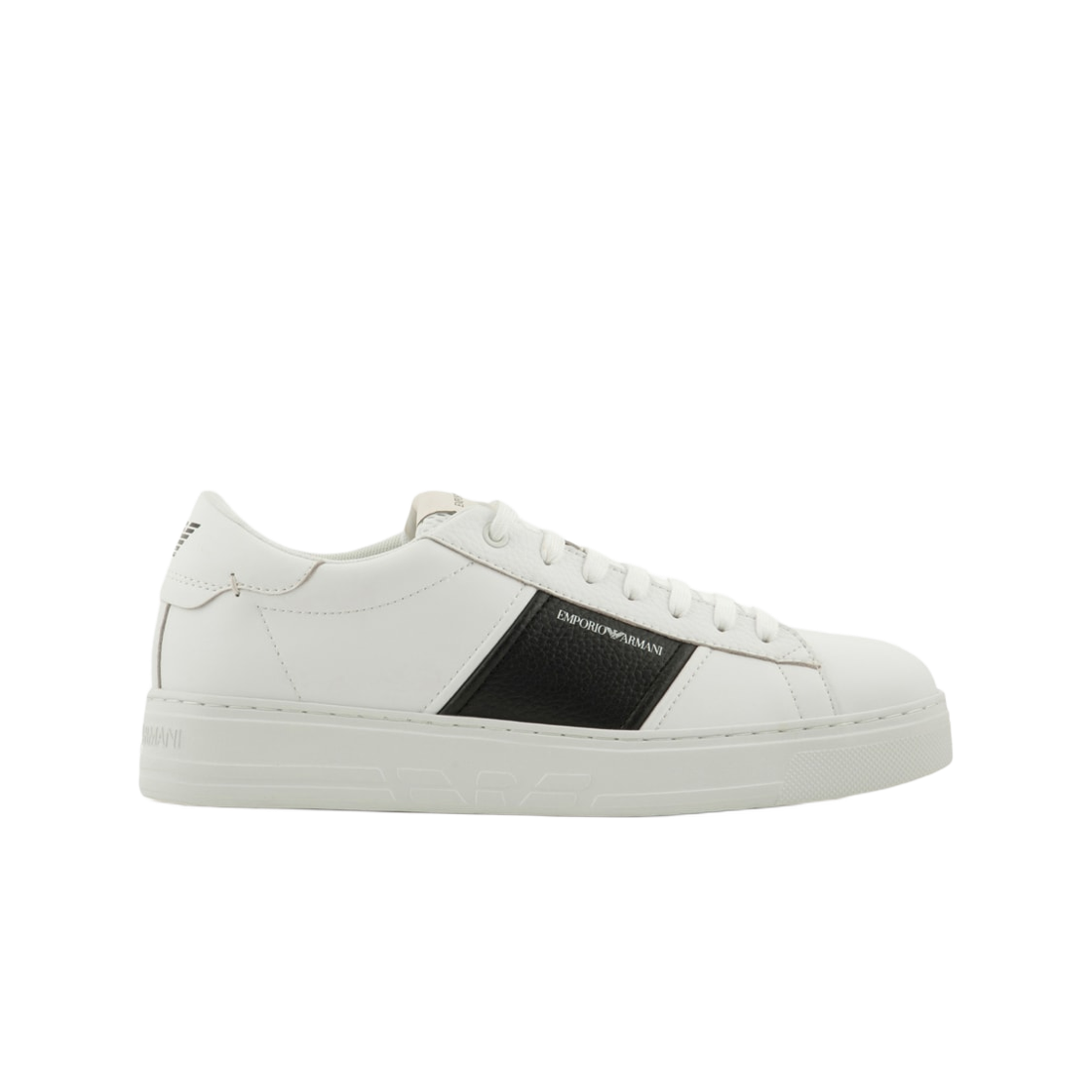 X4X570XN840K488 Emporio Armani Leather Sneakers with Logo Detail White
