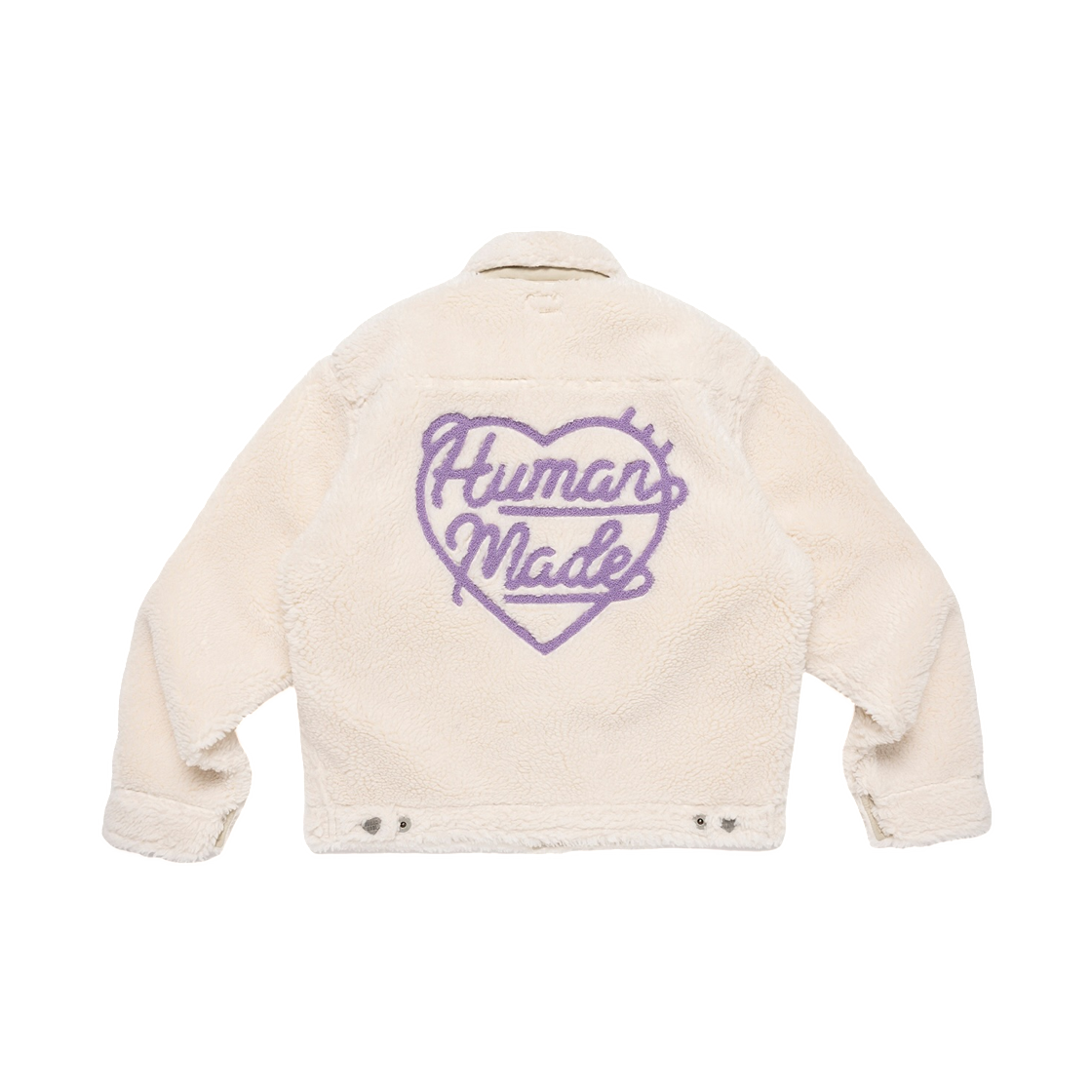 휴먼 메이드 울 블렌디드 보아 플리스 워크 자켓 화이트 - 압구정 스토어 한정(Human Made Wool Blended Boa Fleece Work Jacket White - Apgujeong Store Exclusive)