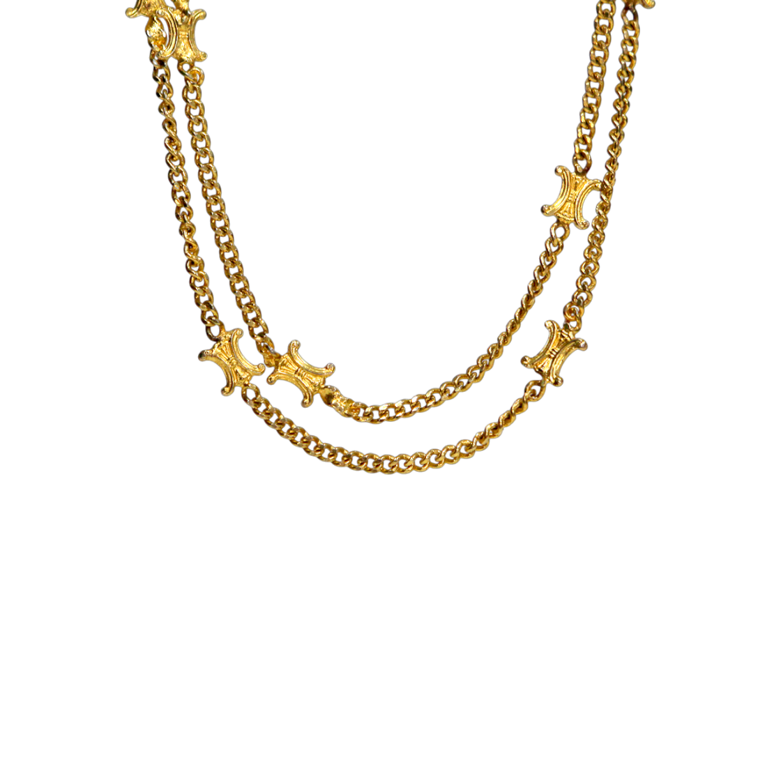 ITFIA5ENVH9K Celine Triomphe Gold Necklace A-B38199