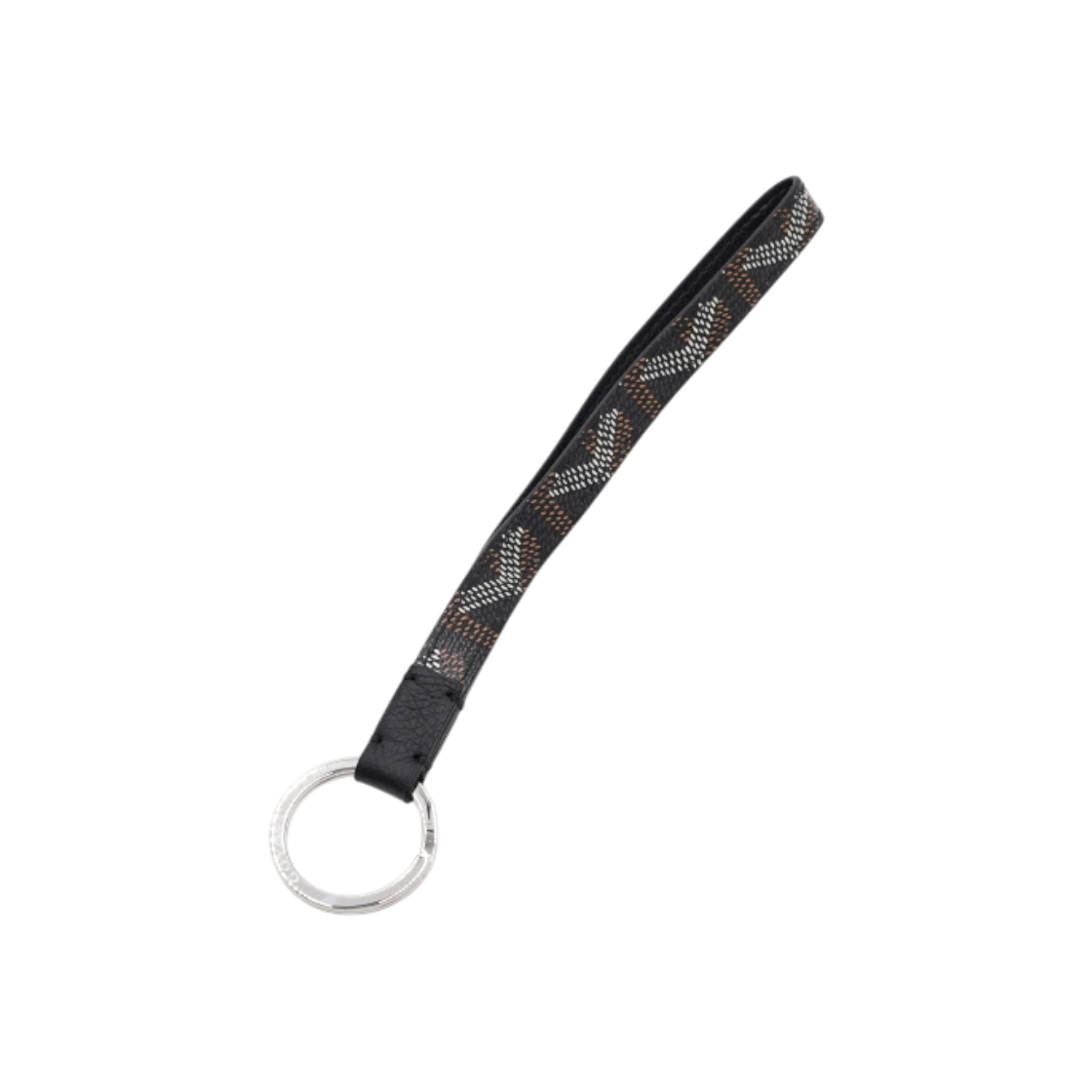 ITKFECOAIBLO Goyard APM Sesame Black Strap Bag Charm Keyring AA57634