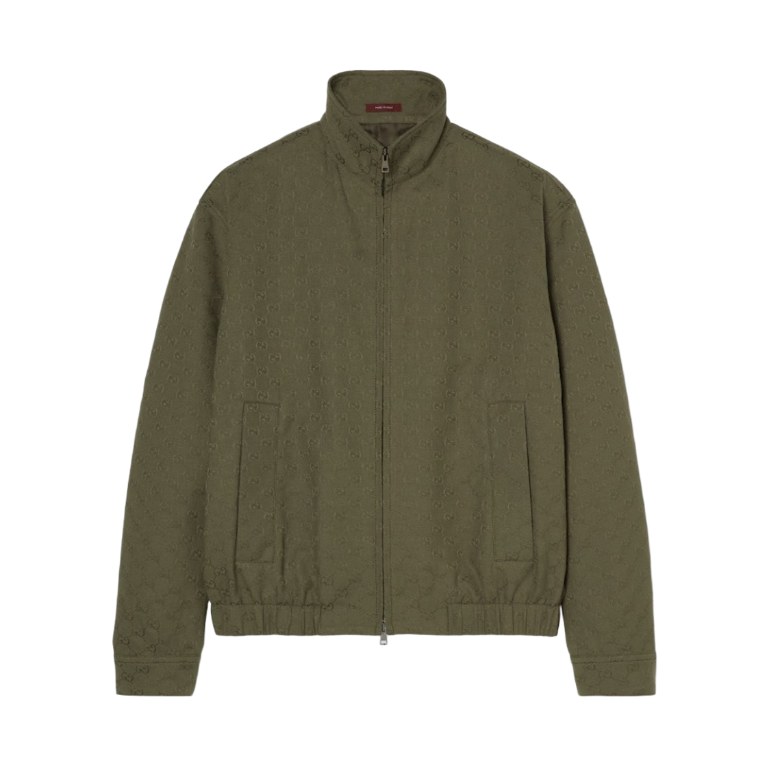 833484-ZAF4S-3065 Gucci Canvas Bomber Jacket Forest Green