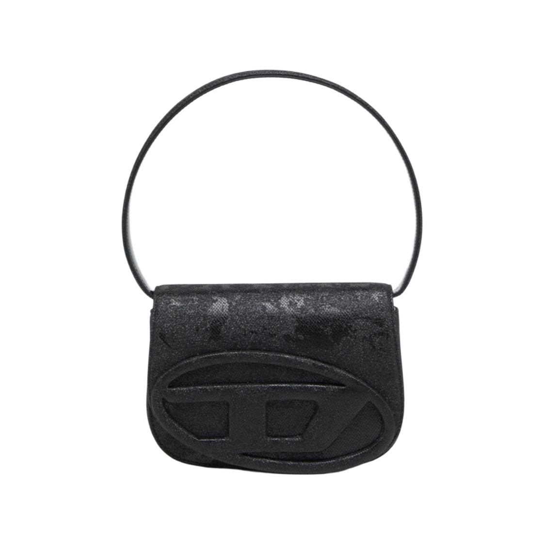 X08396P5126-T8013 Diesel 1DR Iconic 1DR Bag in Glitter Camo Lurex Black