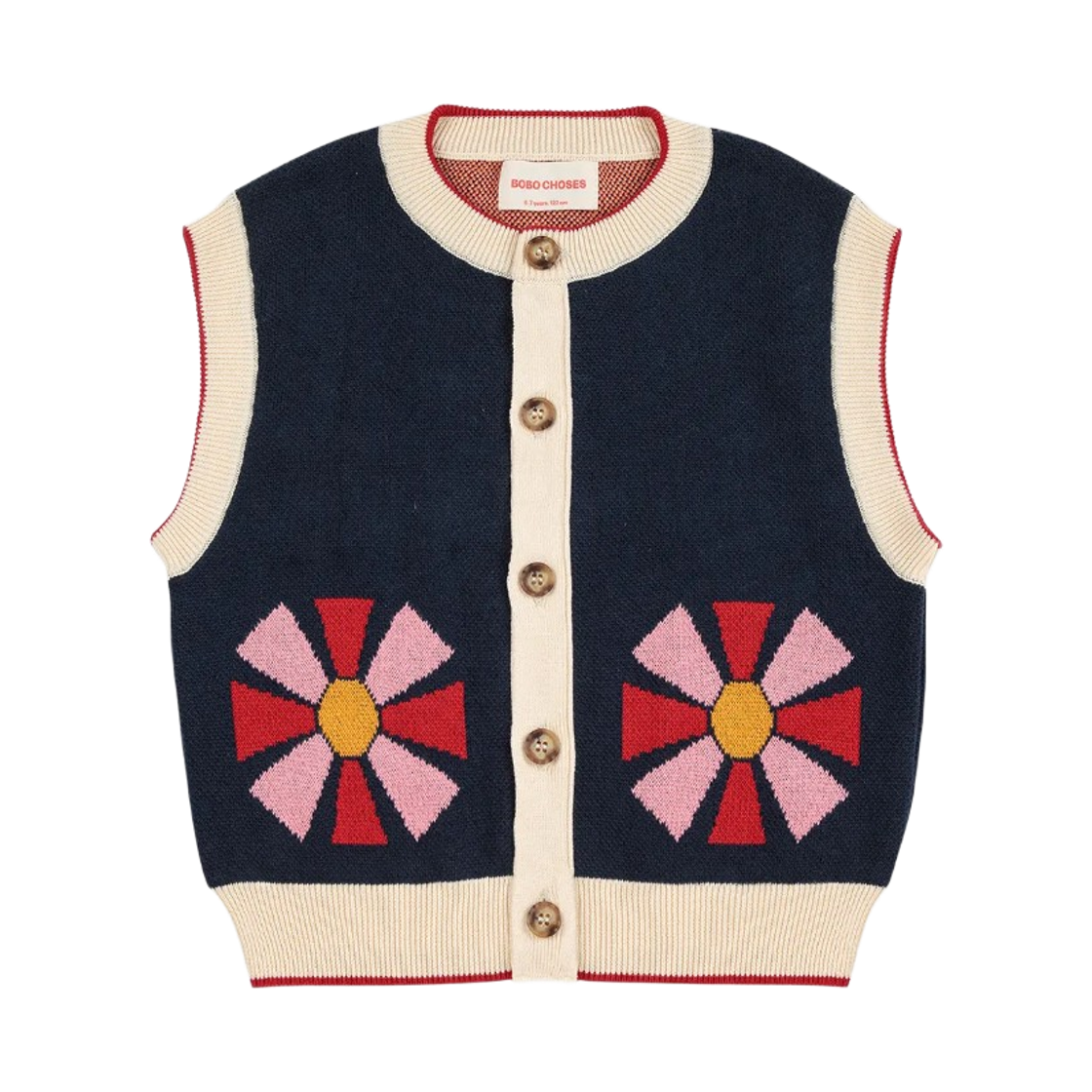 225AC106 (Kids) Bobo Choses Kaleidoscope Vest Navy Blue