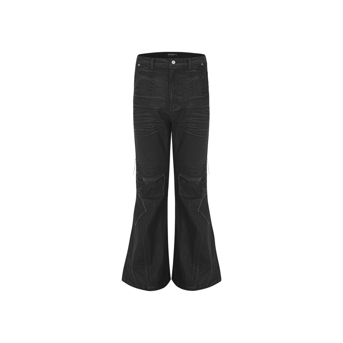 써저리 서처드 부츠컷 버니시드 팬츠 블랙(Surgery Sutured Boot-Cut Burnished Pants Black)