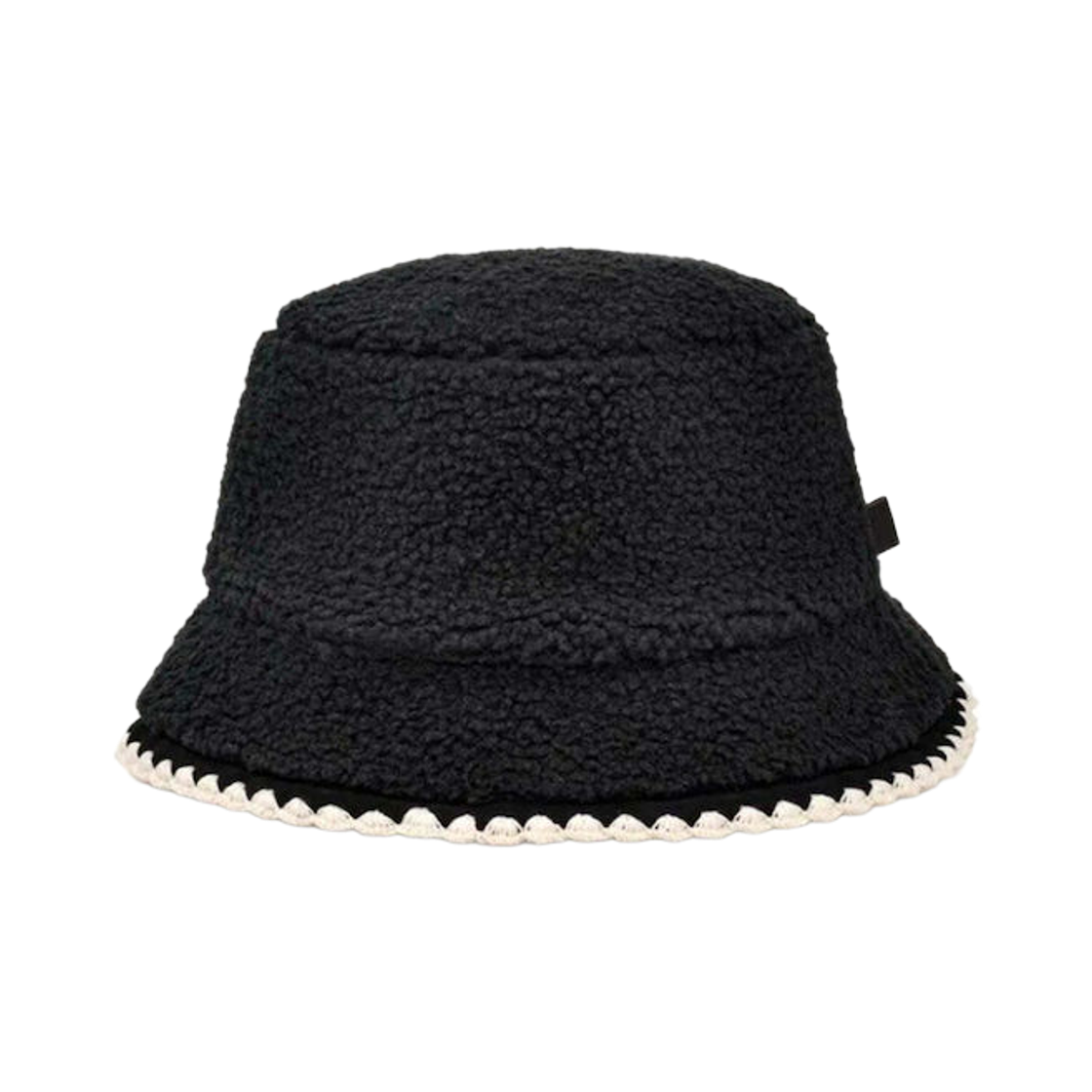 100914-BLK (W) UGG Fluff Scalloped Bucket Hat Black