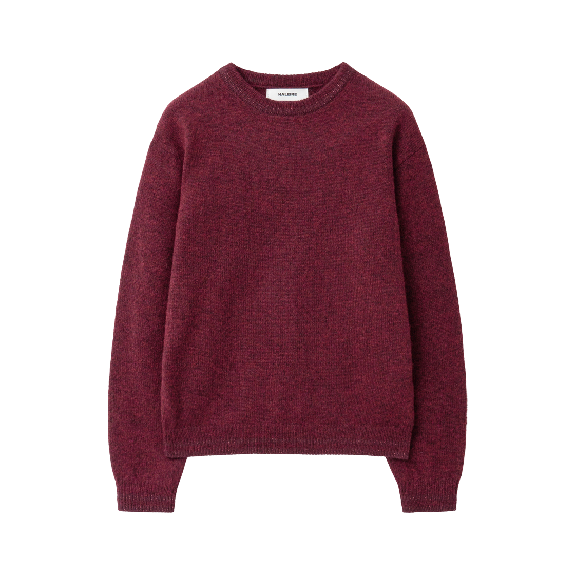 WT406 Haleine Brushed Alpaca Cropped Crewneck Knit Burgundy (WT406)