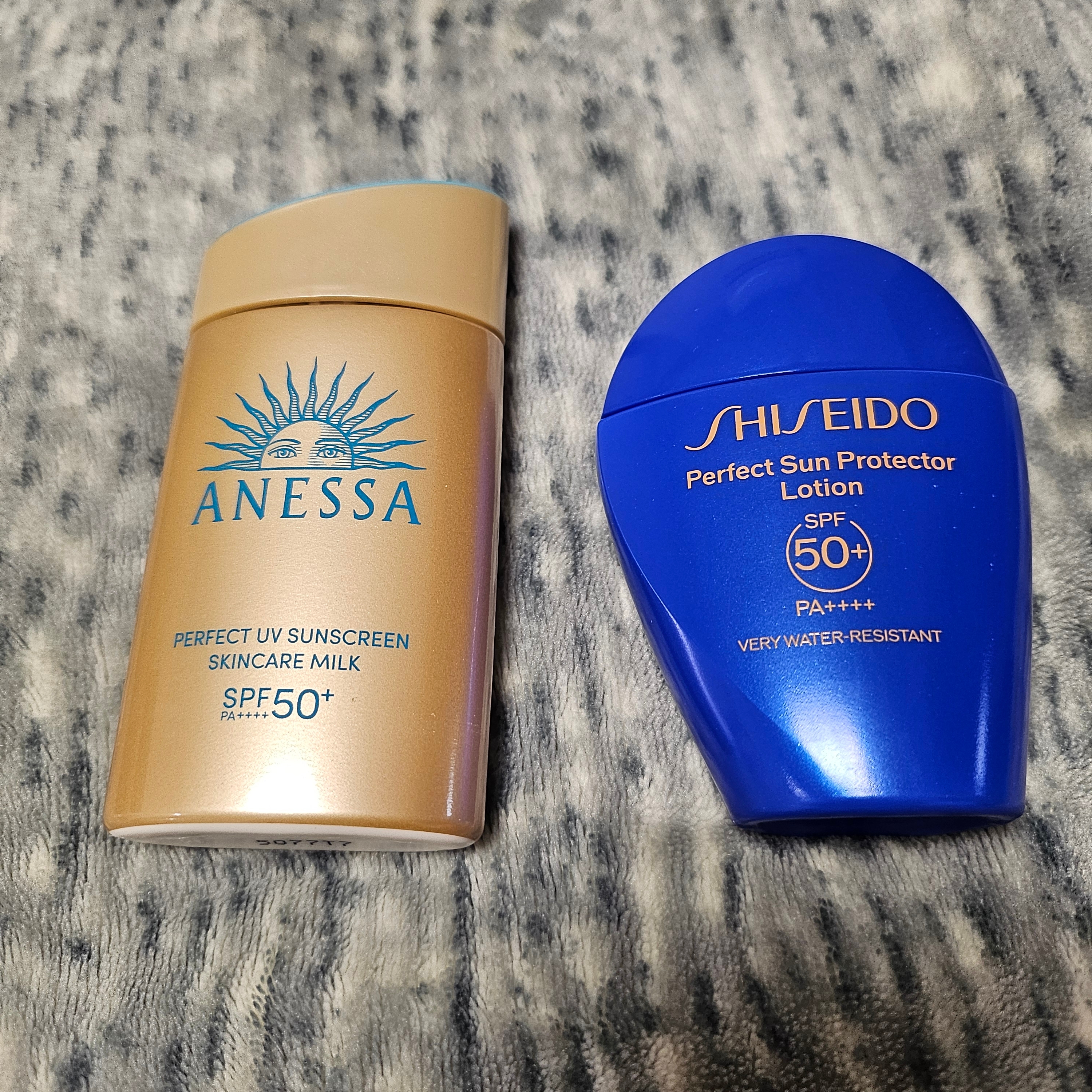Shiseido The Perfect Protector SPF 50+ 50ml, Shiseido Anessa Perfect UV Sunscreen Skincare Milk 60ml 착용 스타일 - 2