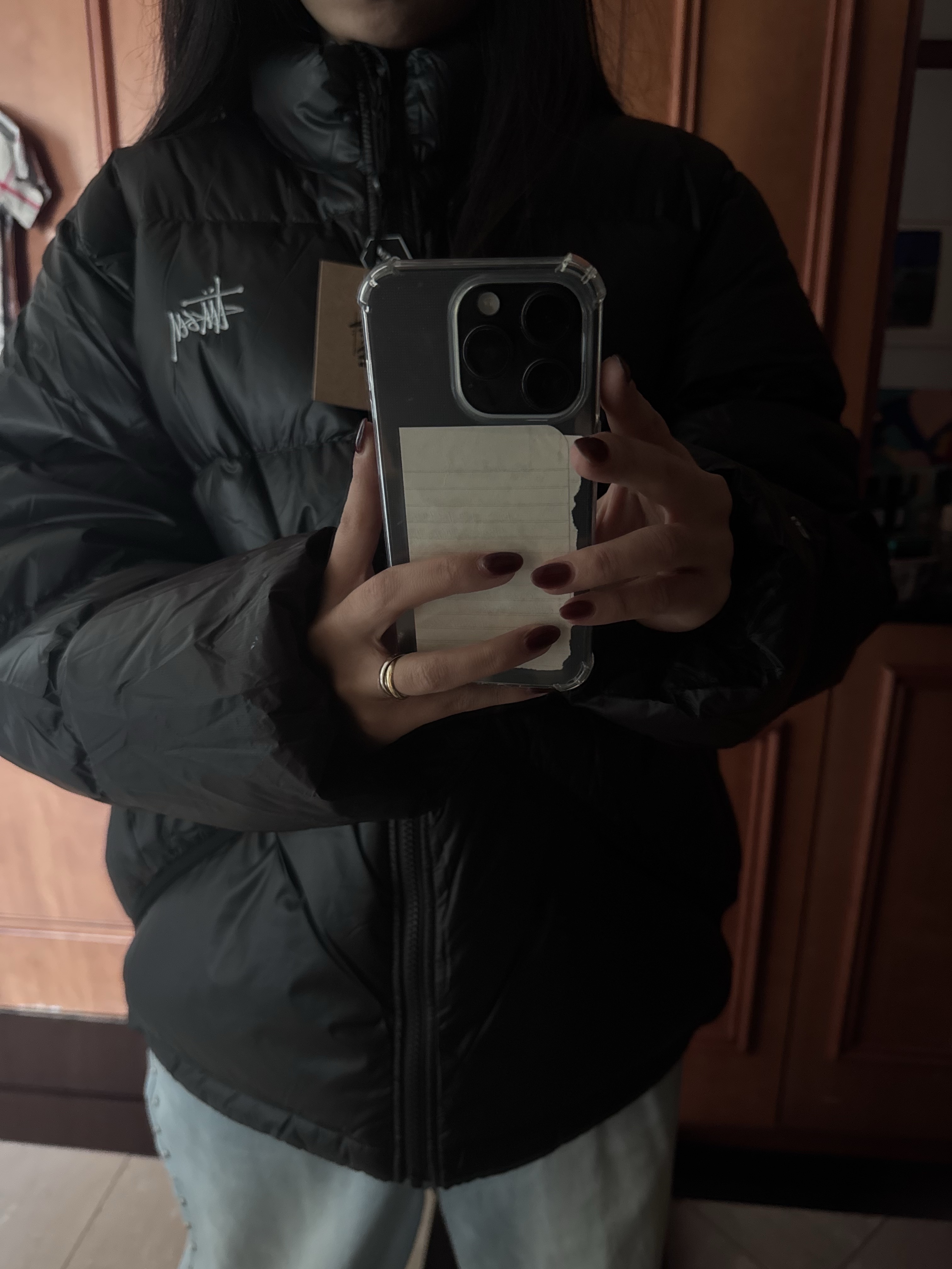 Stussy Micro Ripstop Down Jacket Jet Black 착용 스타일