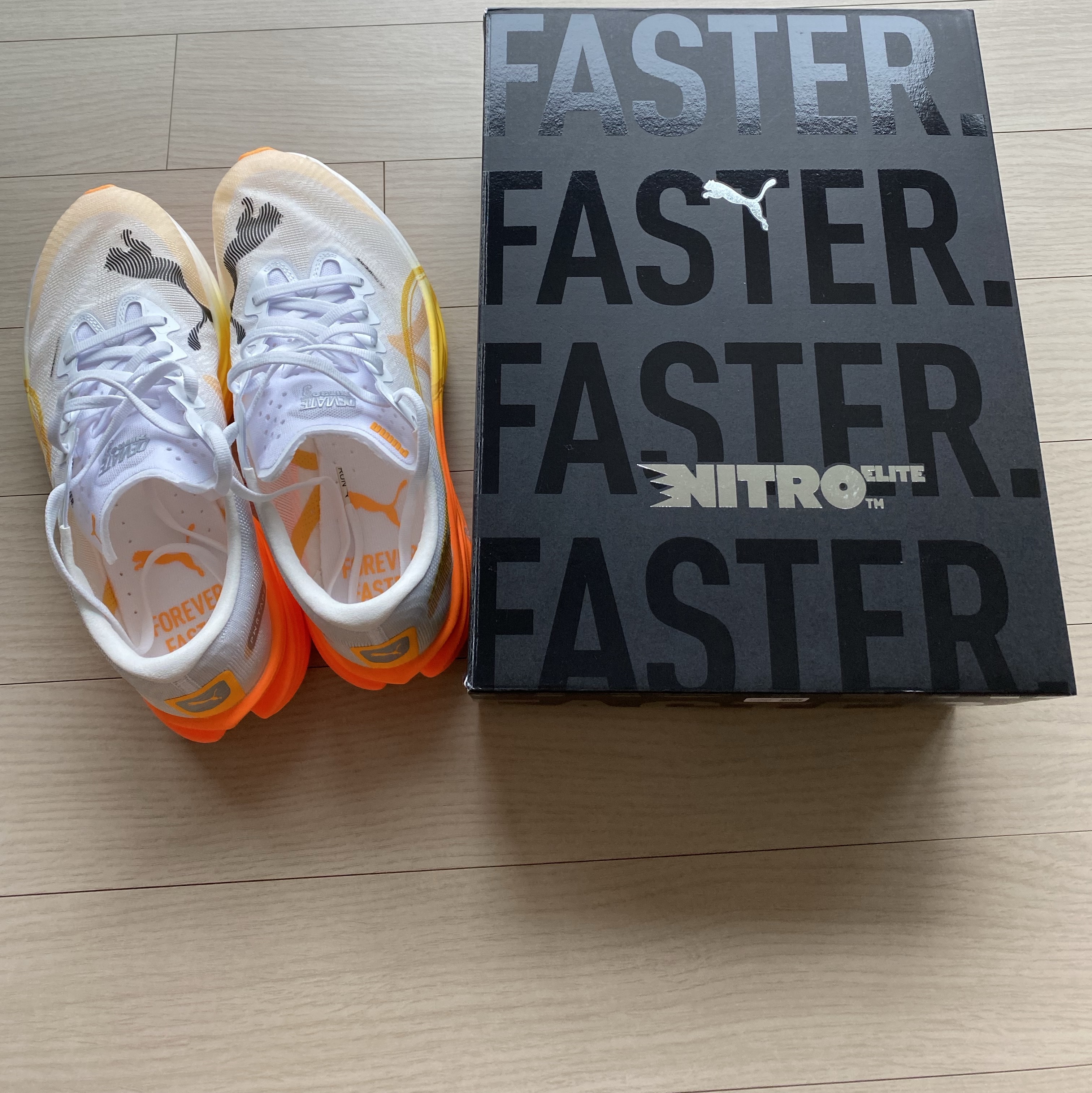Puma Deviate Nitro Elite 3 White Sun Stream 착용 스타일 - 2