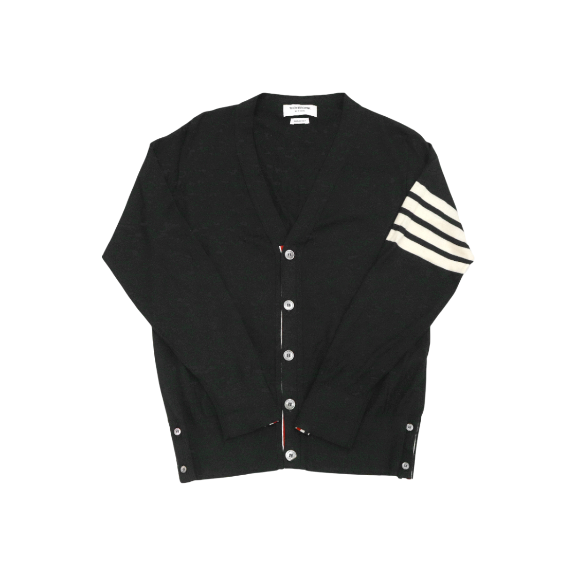 IT59PL9RED7H Thom Browne Black 4-Bar Cardigan Size 3 A-C40861
