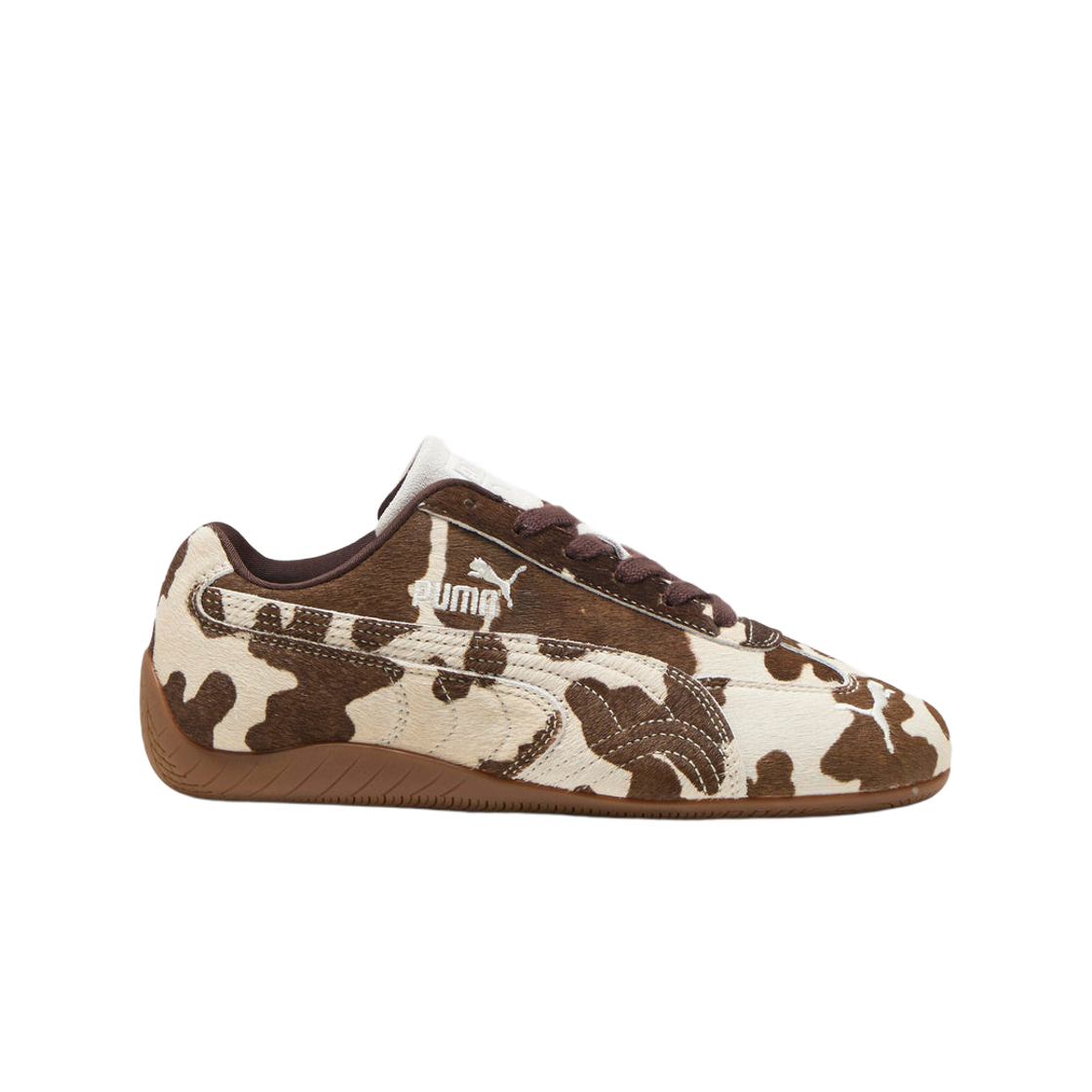 (W) 푸마 스피드캣 카우 프린트 초콜릿 브라운 검((W) Puma Speedcat Cow Print Chocolate Brown Gum)