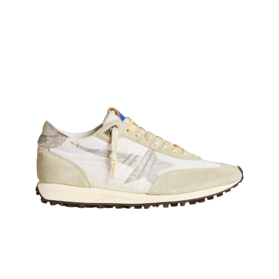 GMF00683-F005457-60466 Golden Goose Marathon with Nylon Upper and Star Sneakers White Silver