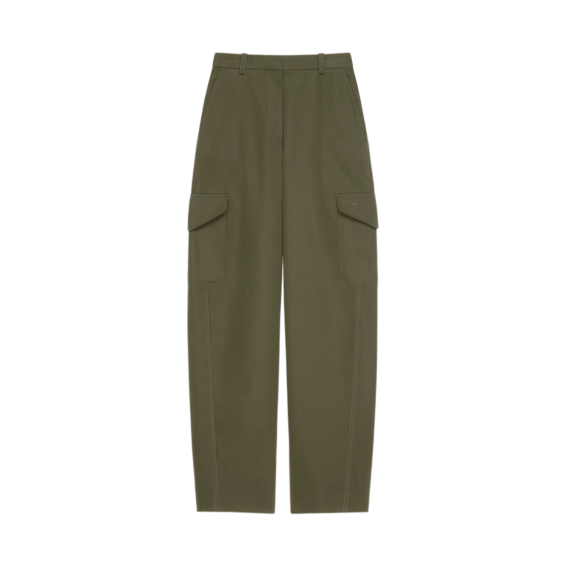 (W) 지방시 코쿤 코튼 울 유틸리티 팬츠 카키((W) Givenchy Cocoon Cotton Wool Utility Pants Khaki)
