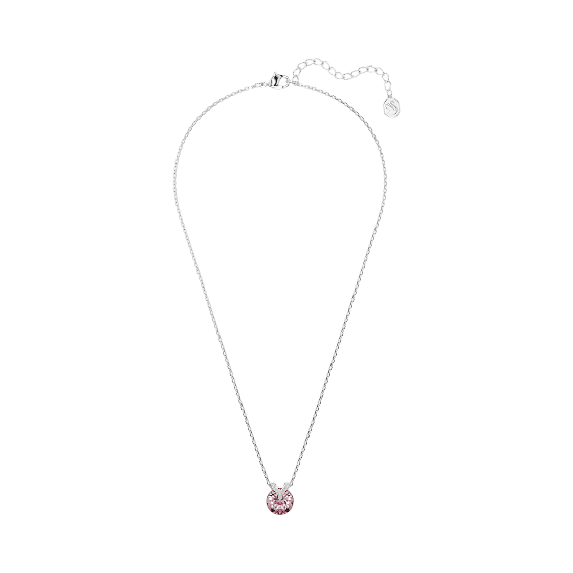 5734230 (W) Swarovski Bella V Pendant Round Cut Pink Rhodium Plated