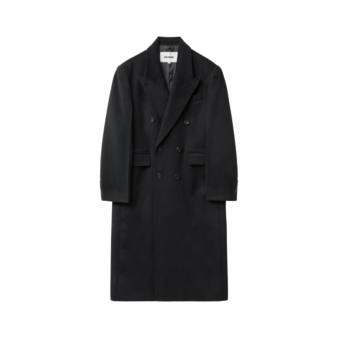 WJ409 Haleine Wool Cashmere Double-Breasted Coat Black (WJ409)