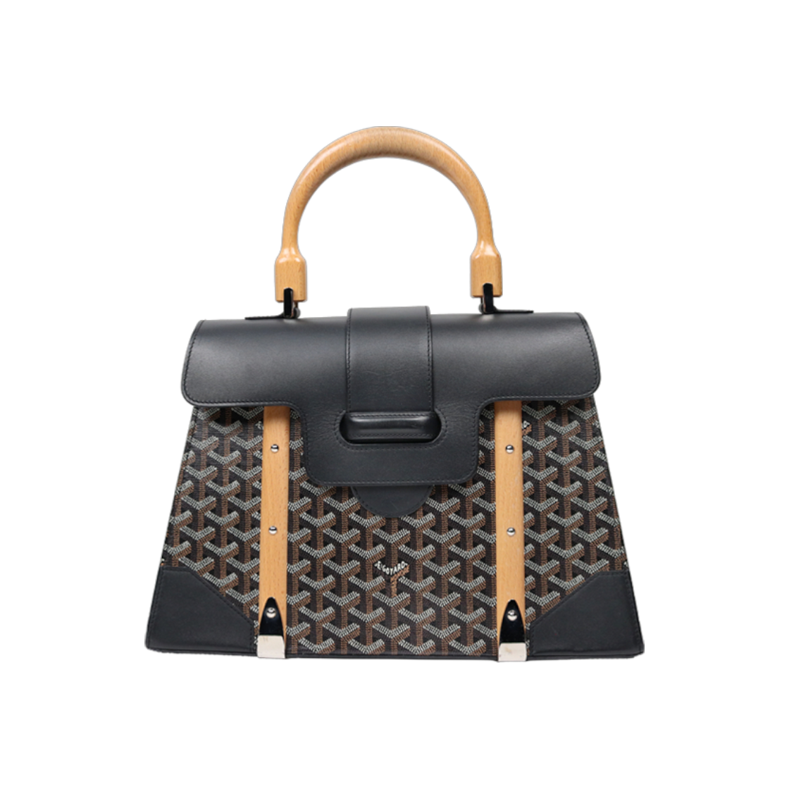 ITF8FI8EDUVU Goyard Black Canvas Saigon MM Tote Bag D-A40893