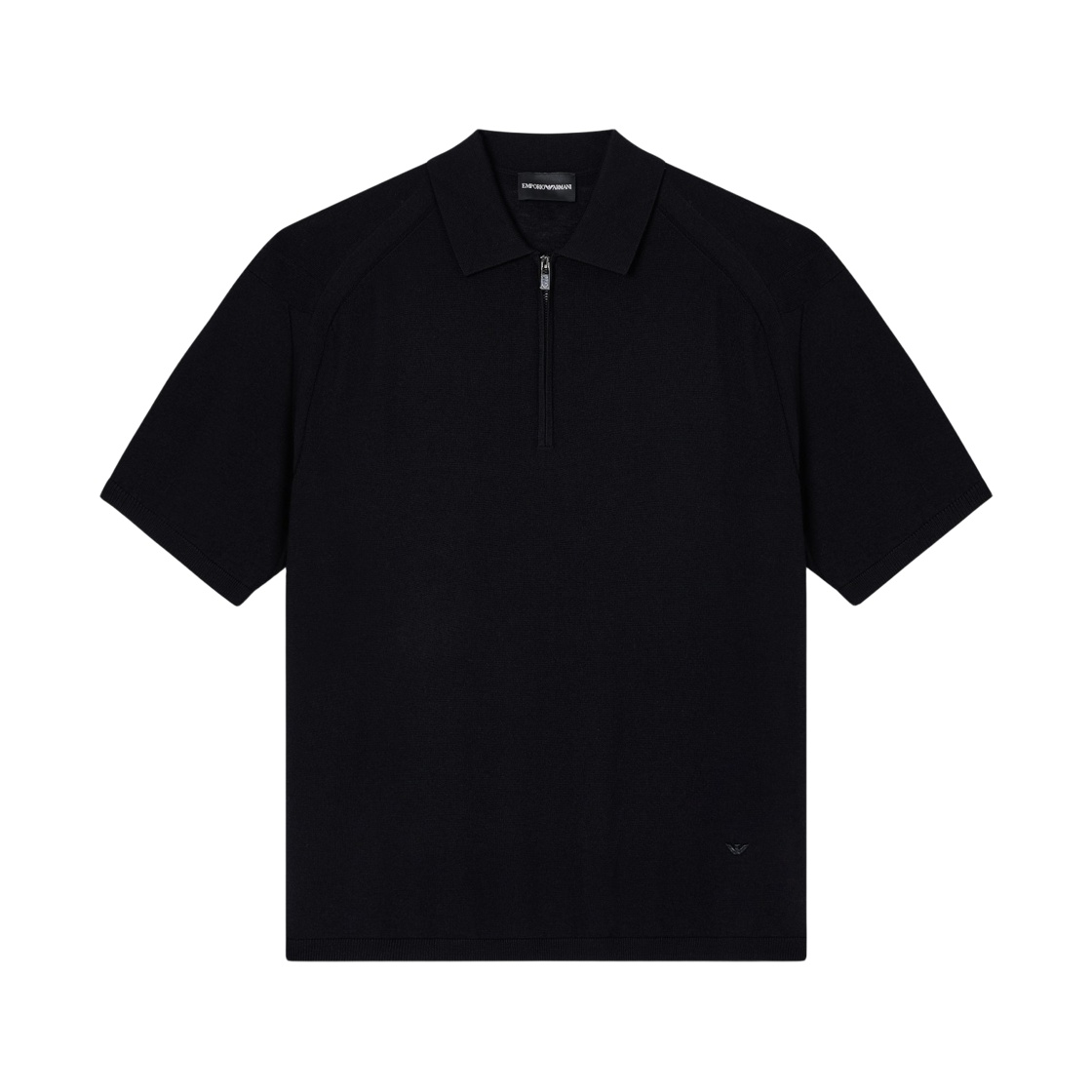 EM003383AF18995UC001 Emporio Armani ASV Wool Lyocell Blend Plain Knit Jumper Black