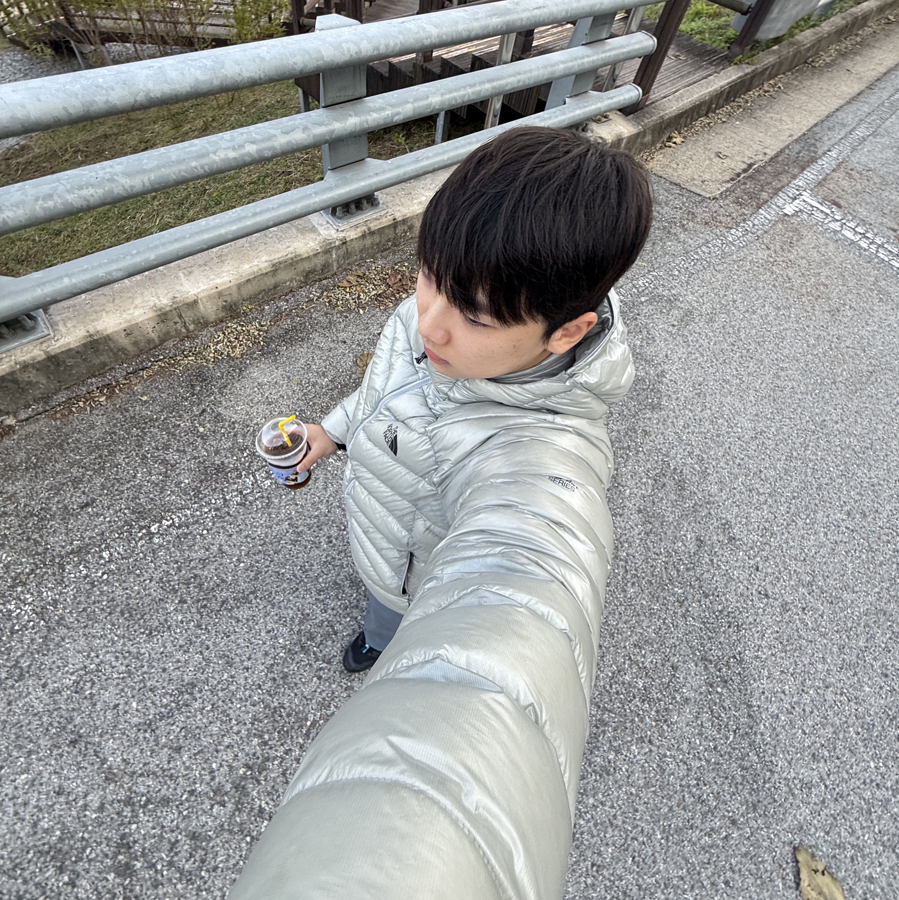 The North Face Summit Mattehorn RDS Down Jacket Light Gray 착용 스타일