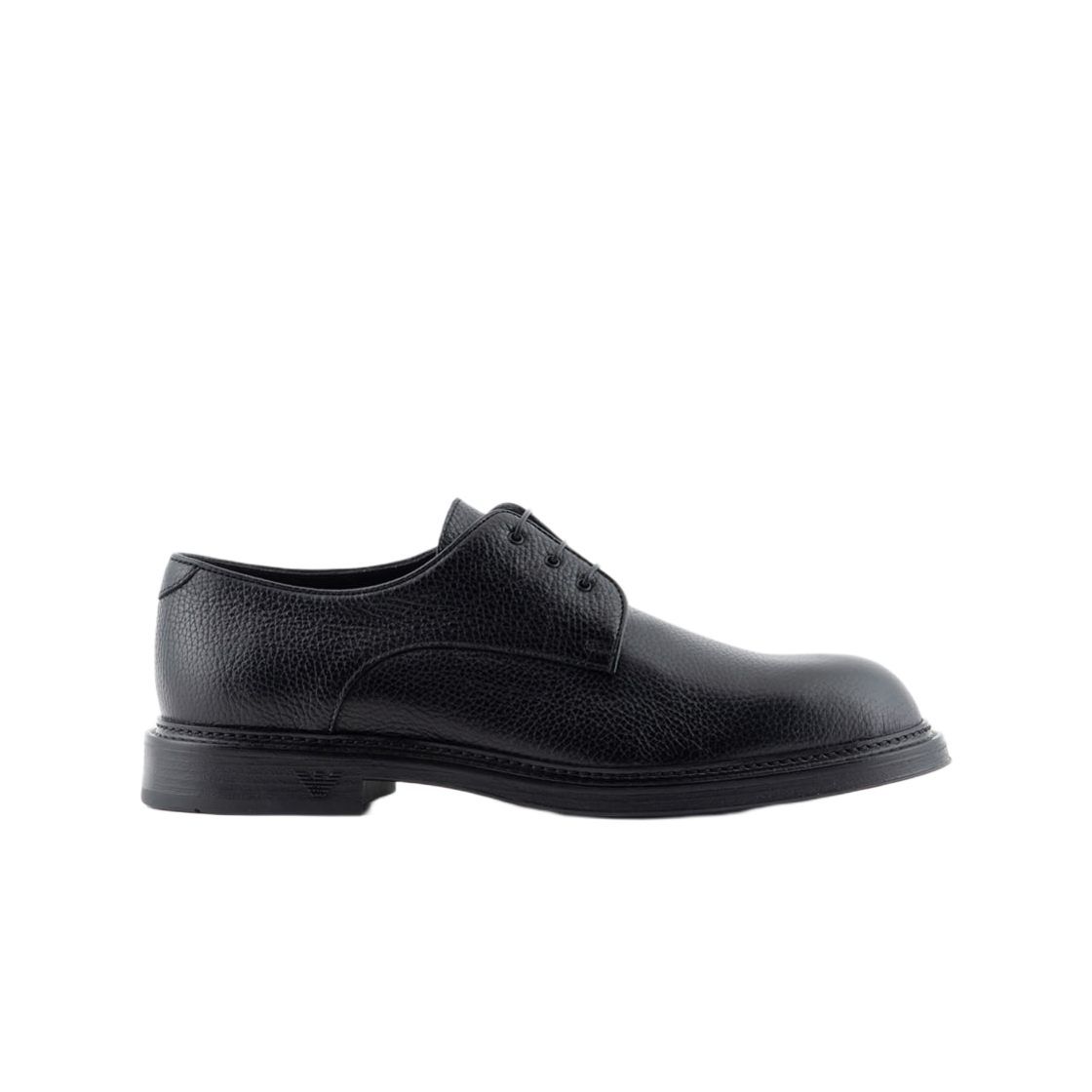 X4C653XF58300002 Emporio Armani Pebbled Leather Derby Shoes Black
