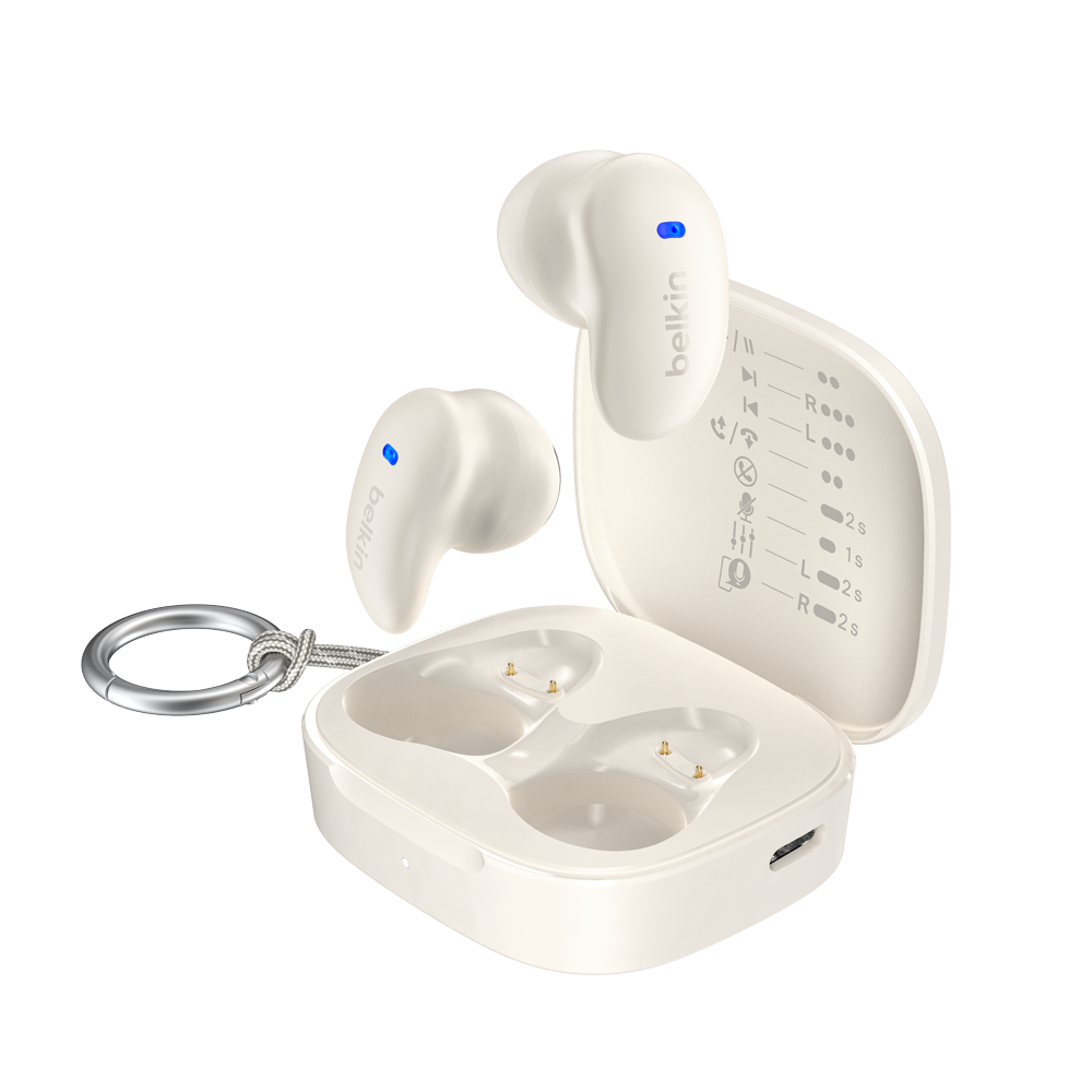 벨킨 사운드폼 오픈핏 오픈이어 블루투스 무선 이어폰 AUC014 크림(Belkin SoundForm Anywhere Earbuds Cream)