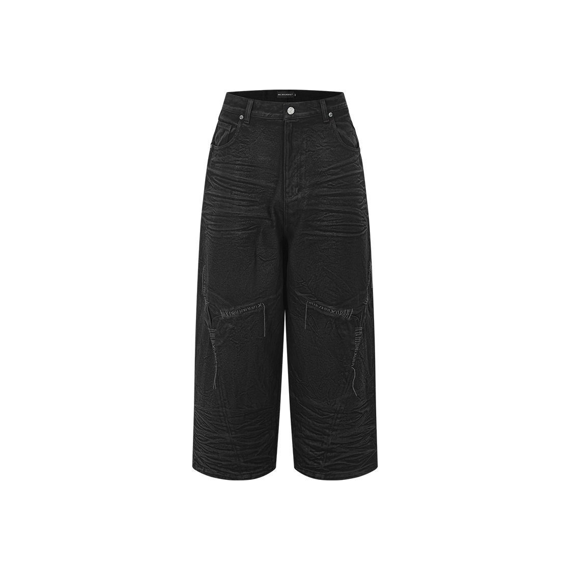 써저리 서처드 와이드 버니시드 팬츠 블랙(Surgery Sutured Wide Burnished Pants Black)