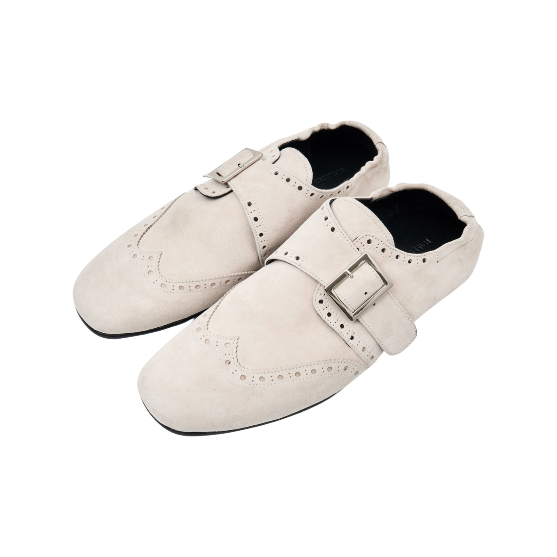 WH405 [프리오더] Haleine Suede Brogue Monk Flats Cream (WH405)