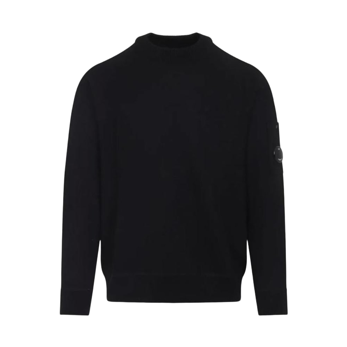 C.P. 컴퍼니 메리노 울 펠티드 크루넥 렌즈 스웨터 블랙 - 25FW(C.P. Company Merino Wool Felted Crewneck Lens Sweater Black - 25FW)