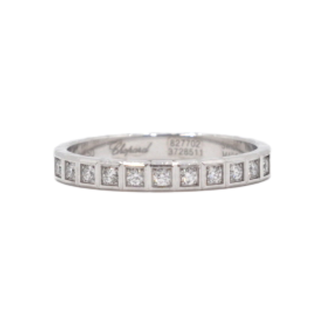 쇼파드 827702 18K 화이트골드 하프 셋 11P 다이아 아이스큐브 반지 9호 aa57055(Chopard 827702 18K White Gold Half Set 11P Diamond Ice Cube Ring Size 9)