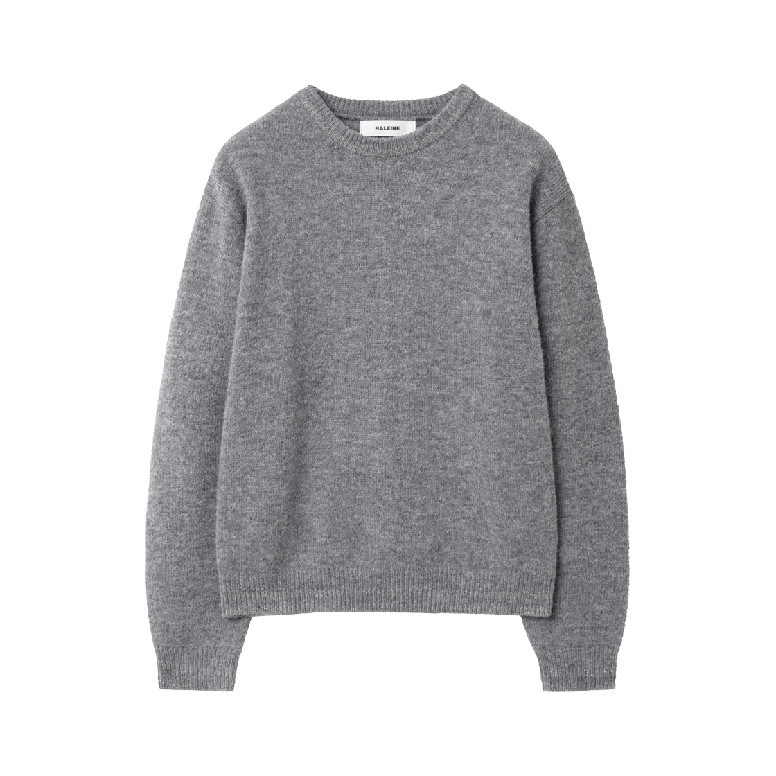 WT405 Haleine Brushed Alpaca Cropped Crewneck Knit Charcoal (WT405)