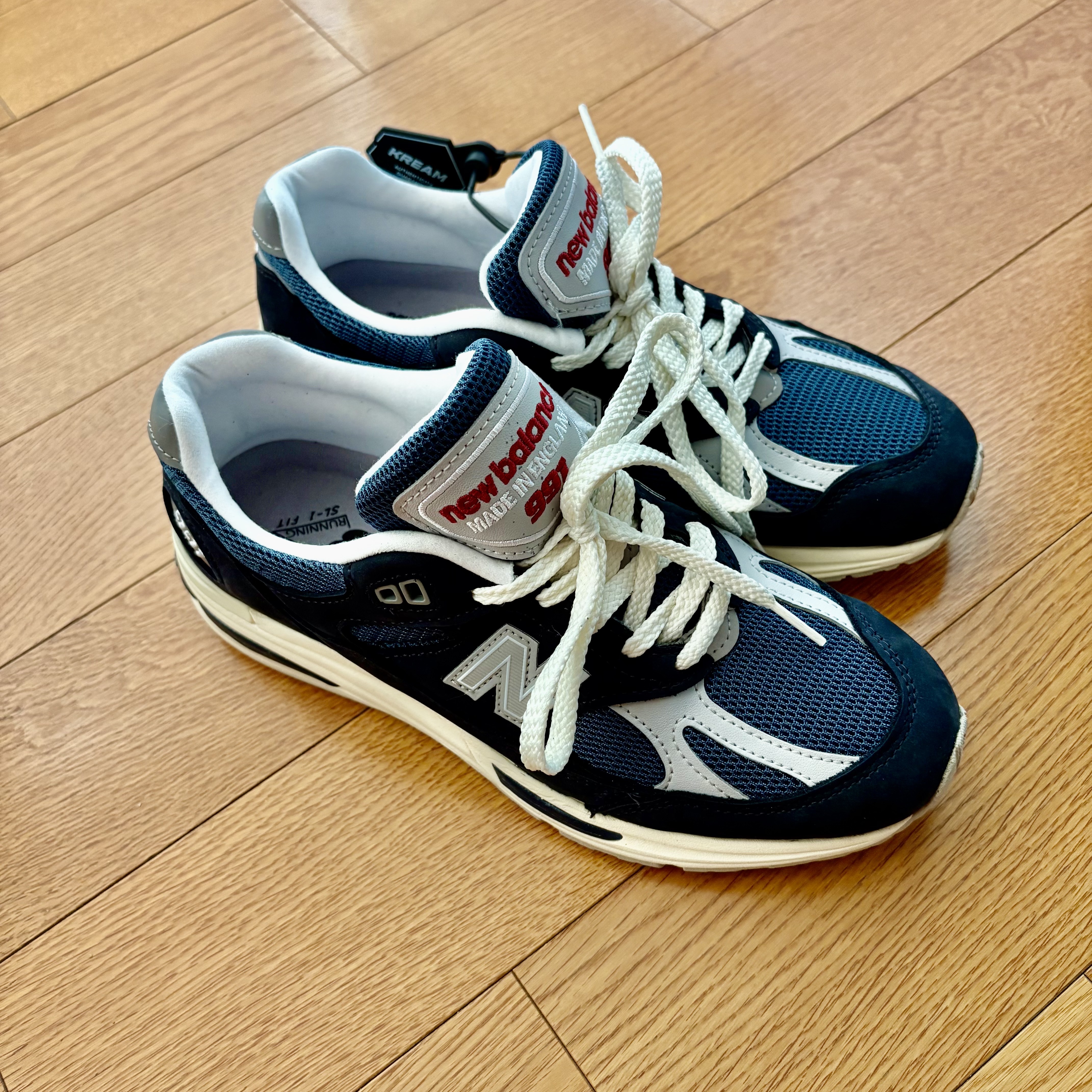 New Balance 991v2 Made in UK Total Eclipse Indian Teal 착용 스타일 - 3
