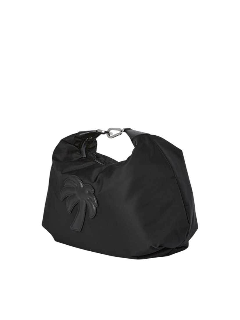 P9G3WMB99 Palm Angels Nylon Big Palm Hobo MM Black