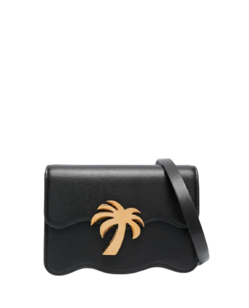 P9G2WMC99 Palm Angels Palm Beach Bag MM Black