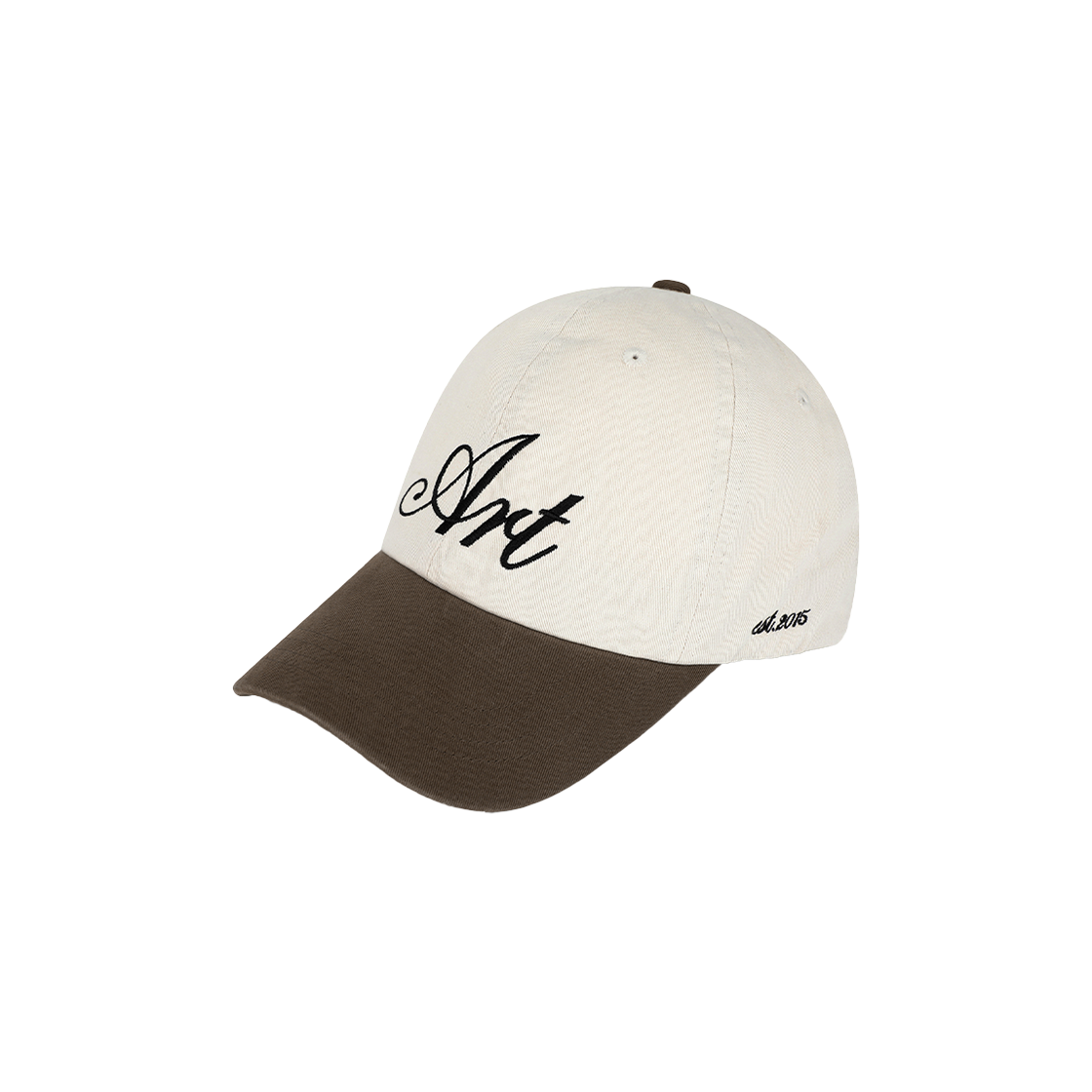 베루툼 BC237B 아트 로고 바이오 워싱 커브 캡 크림 브라운(VERUTUM BC237B Art Logo Bio Washing Curve Cap Cream Brown)